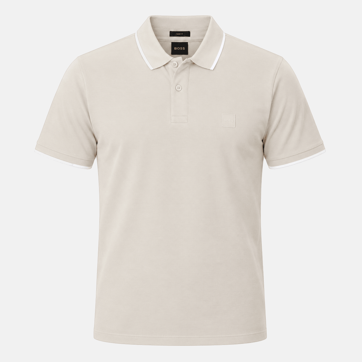 BOSS Slim Fit Passertip Polo Shirt Open Grey | Studio DOS