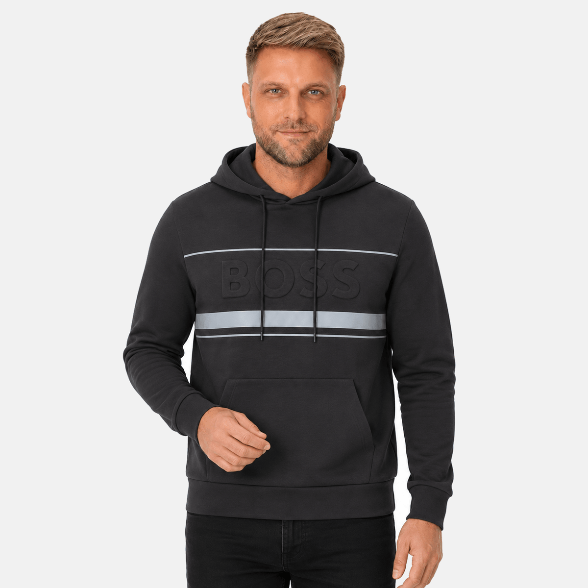 BOSS Soody Zone Hoodie Slate Grey | Studio DOS