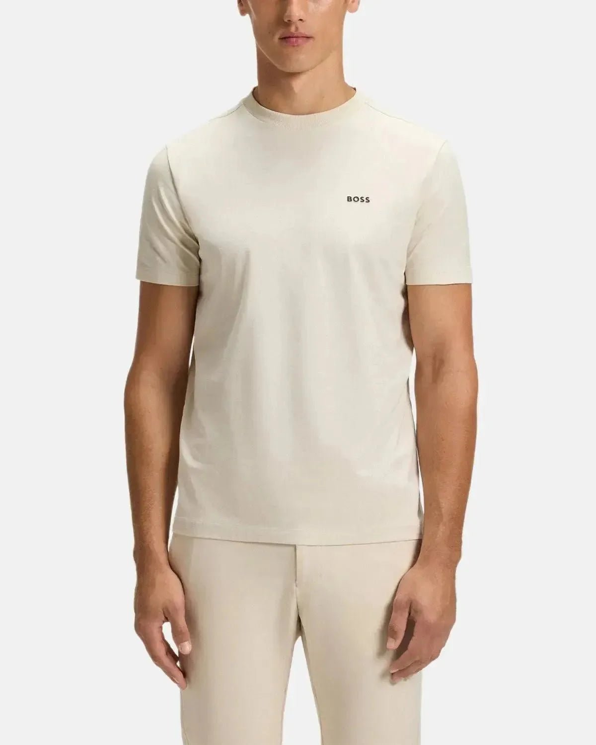 BOSS STRETCH COTTON LOGO T - SHIRT NATURAL | Studio DOS