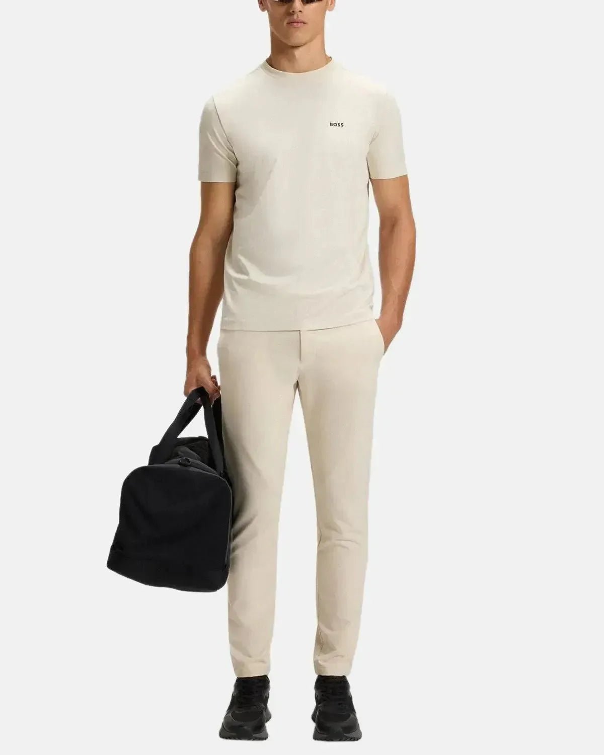 BOSS STRETCH COTTON LOGO T - SHIRT NATURAL | Studio DOS