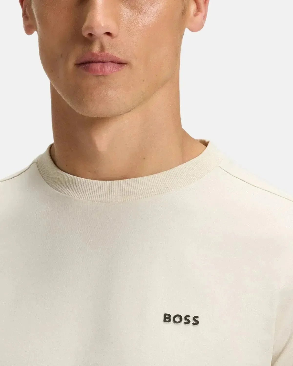 BOSS STRETCH COTTON LOGO T - SHIRT NATURAL | Studio DOS