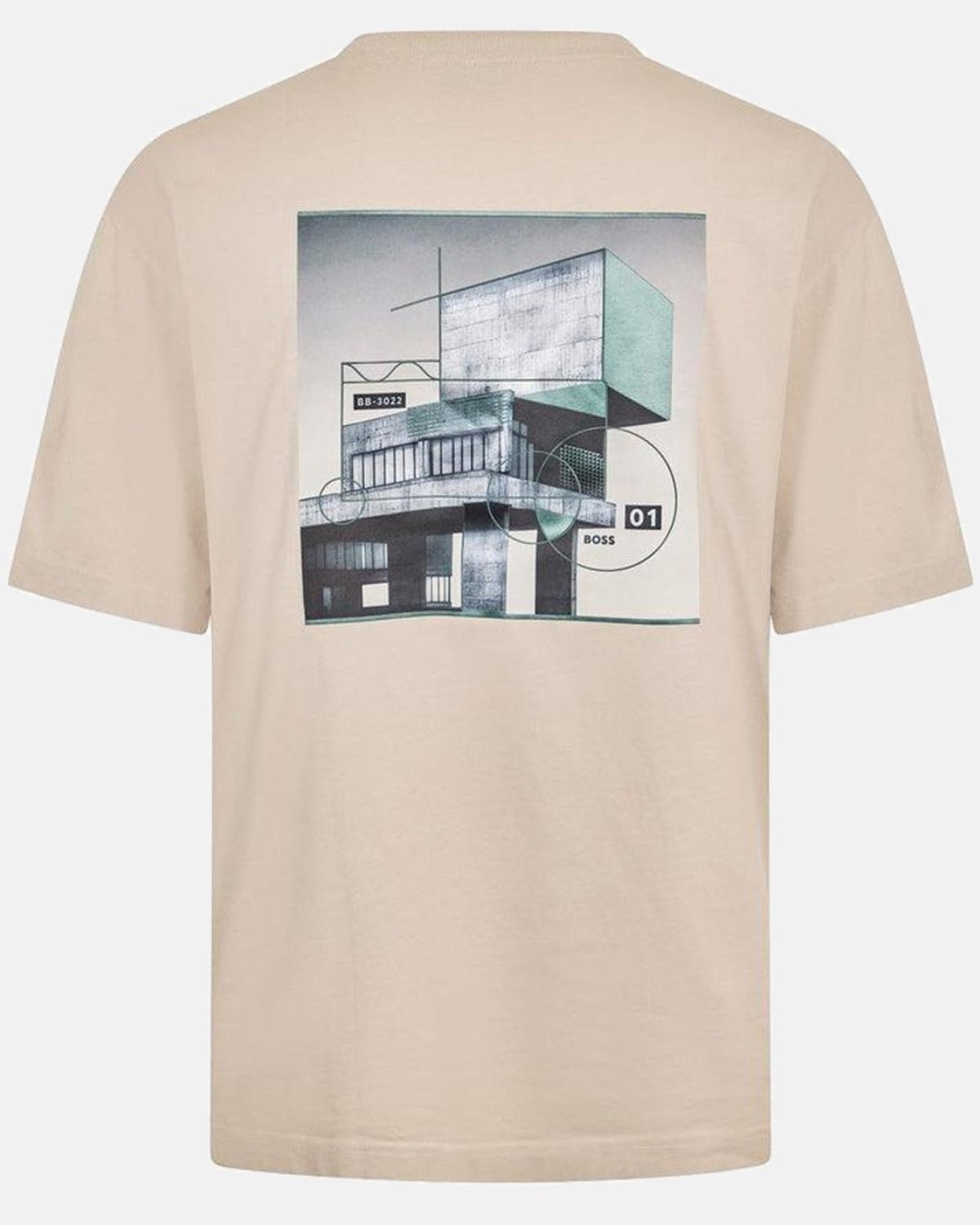 BOSS Te Brutalism Graphic T-Shirt Open Grey | Studio DOS