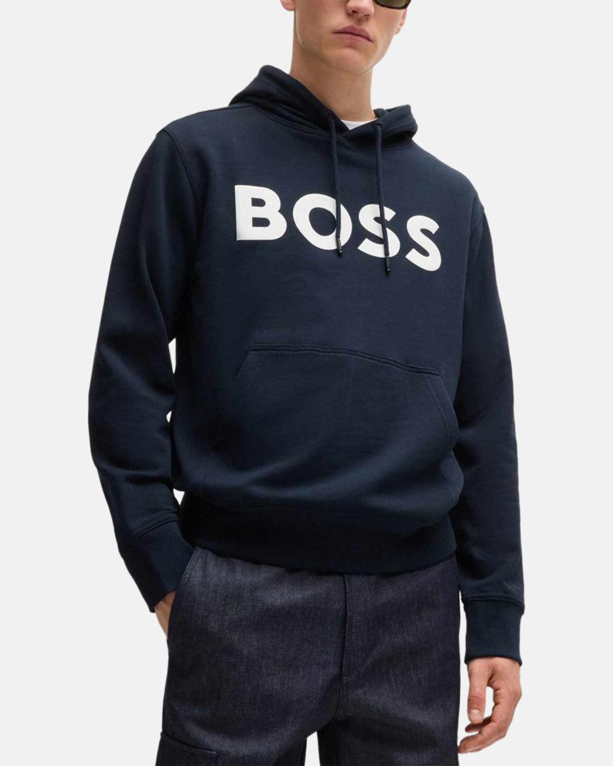 BOSS WEBASIC LOGO HOODIE DARK BLUE | Studio DOS