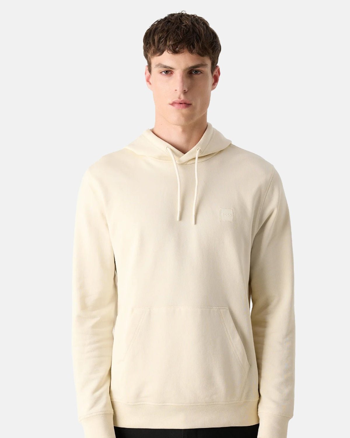 BOSS Wetalk Logo Patch Hoodie Open Yellow | Studio DOS