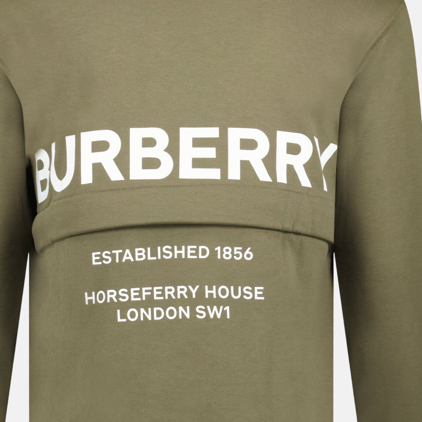 Burberry 'Acklow' Rear Logo Print Sweatshirt Khaki | Studio DOS