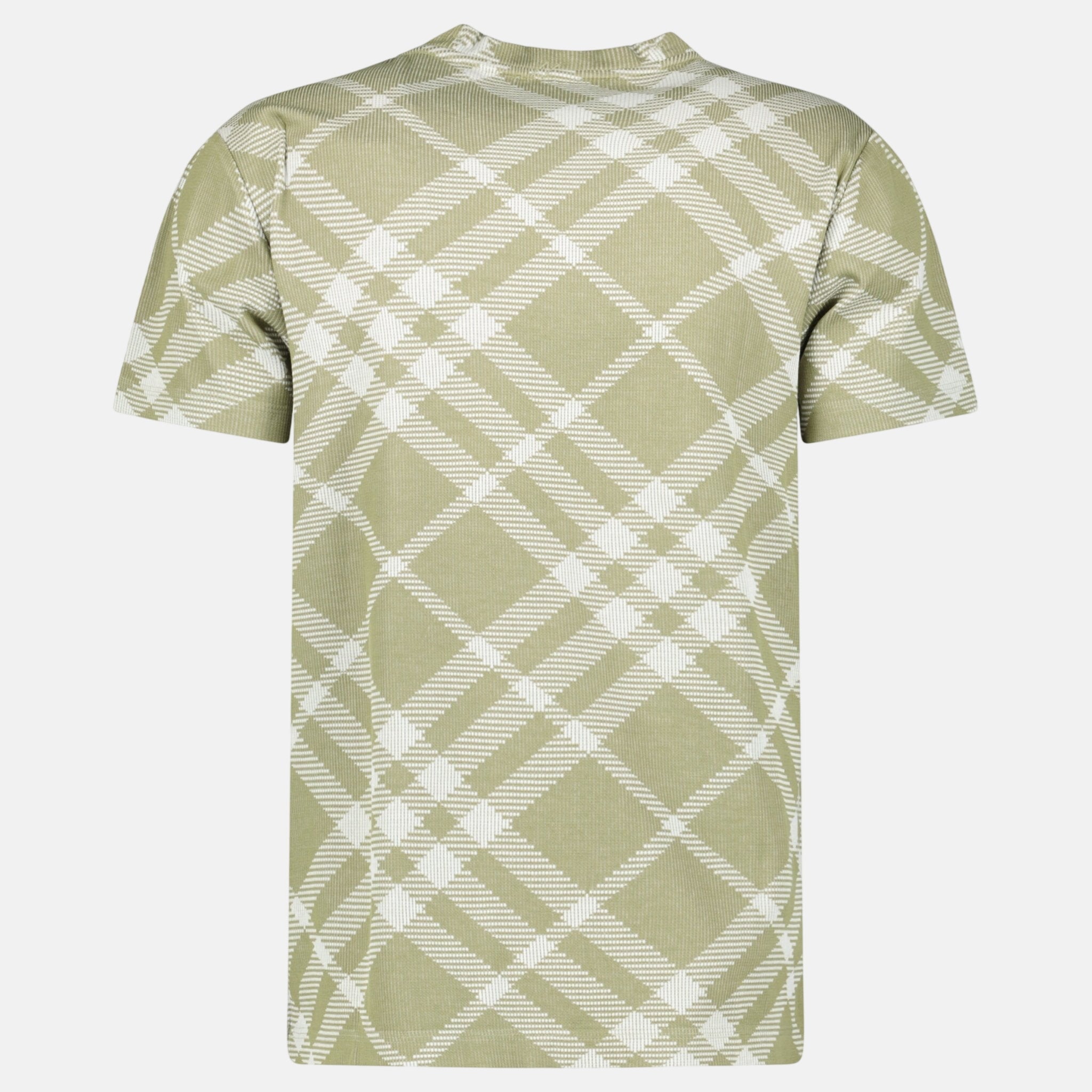 Burberry Check Stretch Cotton Blend T-Shirt Dark Hunter White | Studio DOS