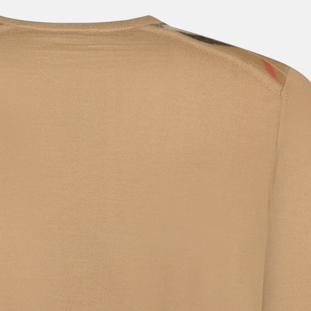 Burberry Check Wool Jumper Camel | Studio DOS