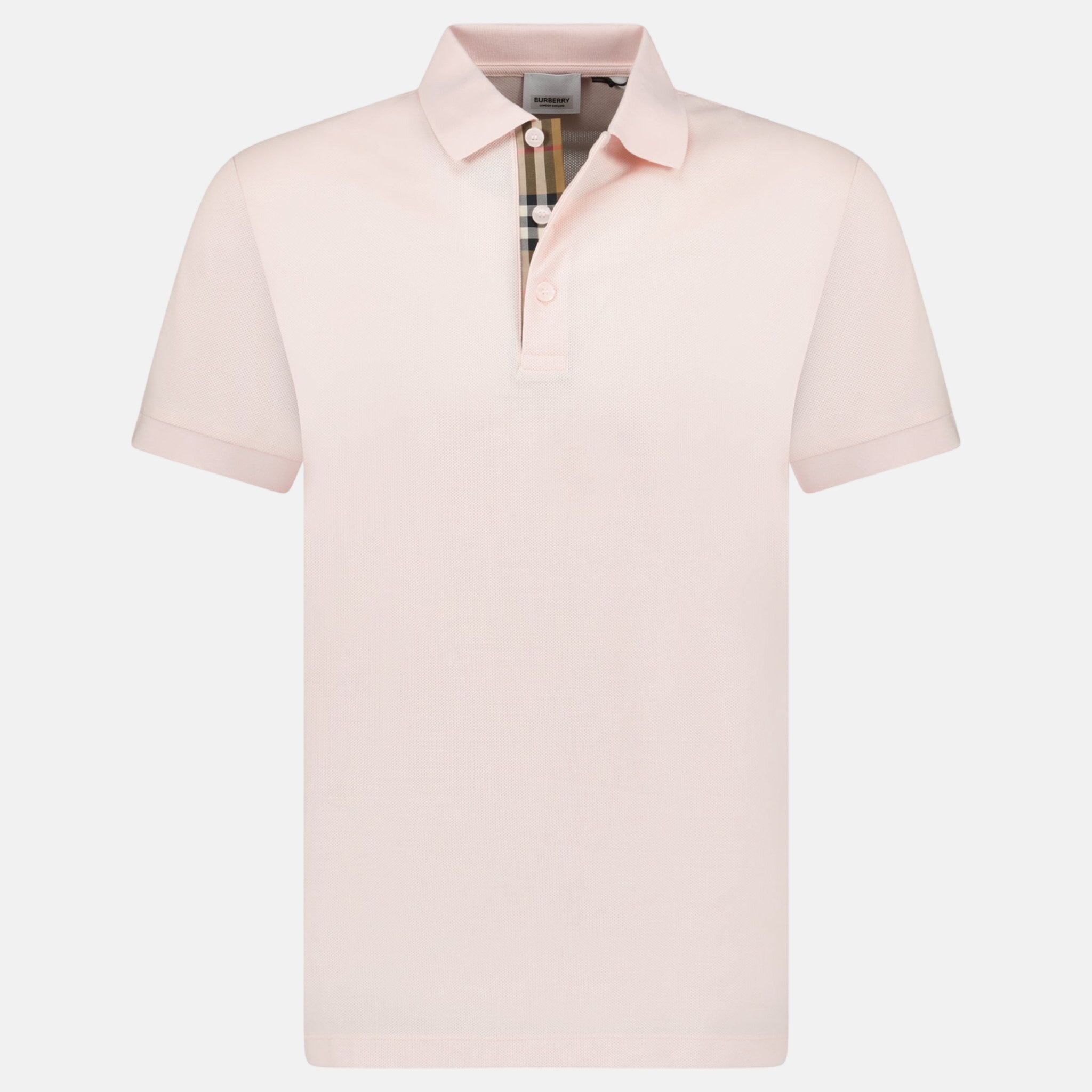 Burberry 'Hartford' Check Placket Polo Shirt Pink | Studio DOS