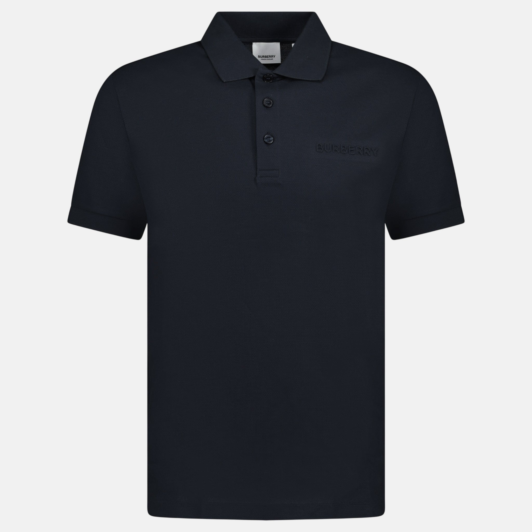 Burberry 'Hartford' Embossed Logo Polo Shirt Black | Studio DOS