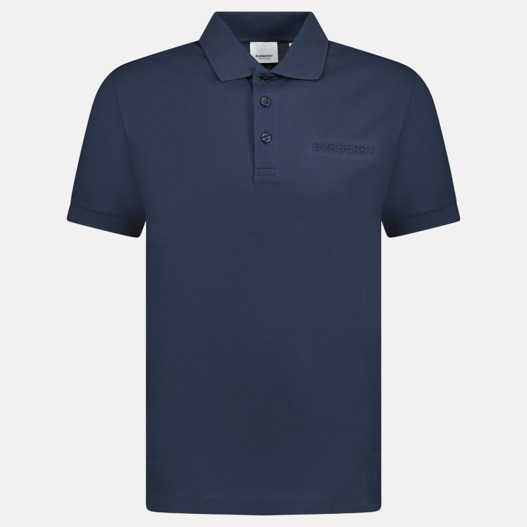 Burberry 'Hartford' Embossed Logo Polo Shirt Navy | Studio DOS