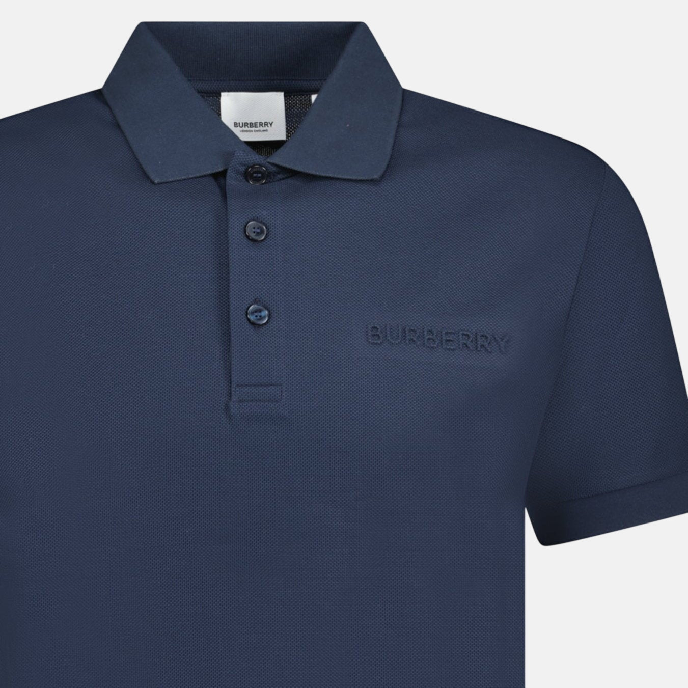 Burberry 'Hartford' Embossed Logo Polo Shirt Navy | Studio DOS
