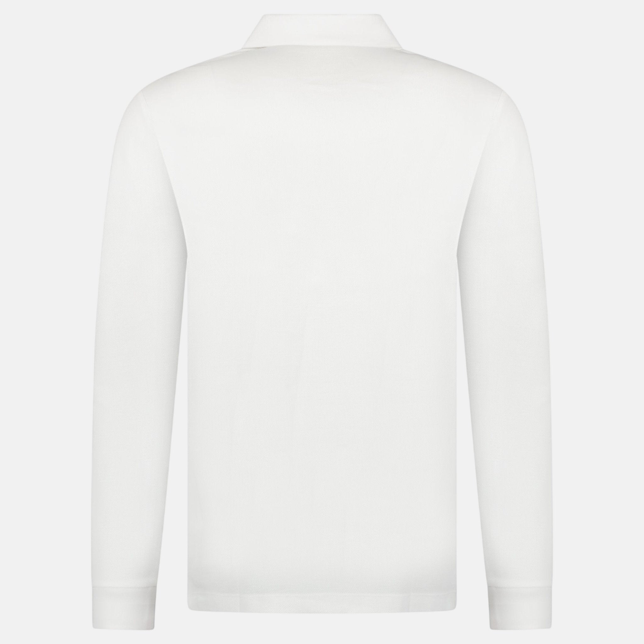 Burberry 'Hartford' Long Sleeved Check Placket Polo Shirt White | Studio DOS