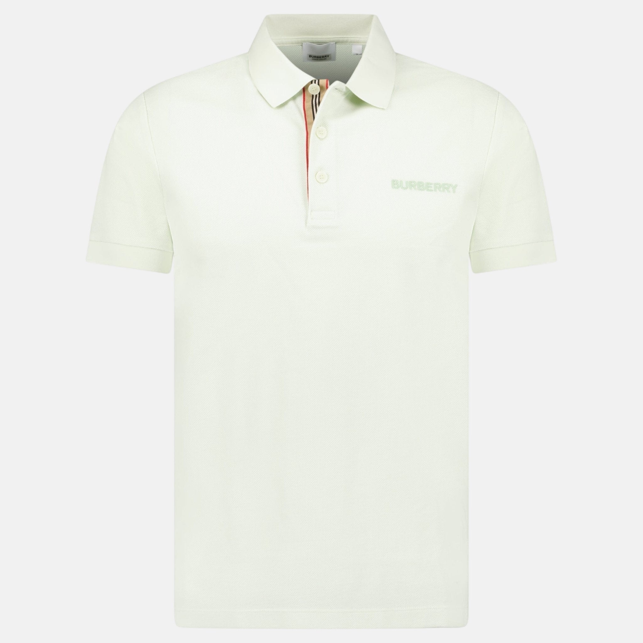 Burberry 'Hartford' Signature Colour Placket Polo Shirt Pistachio | Studio DOS