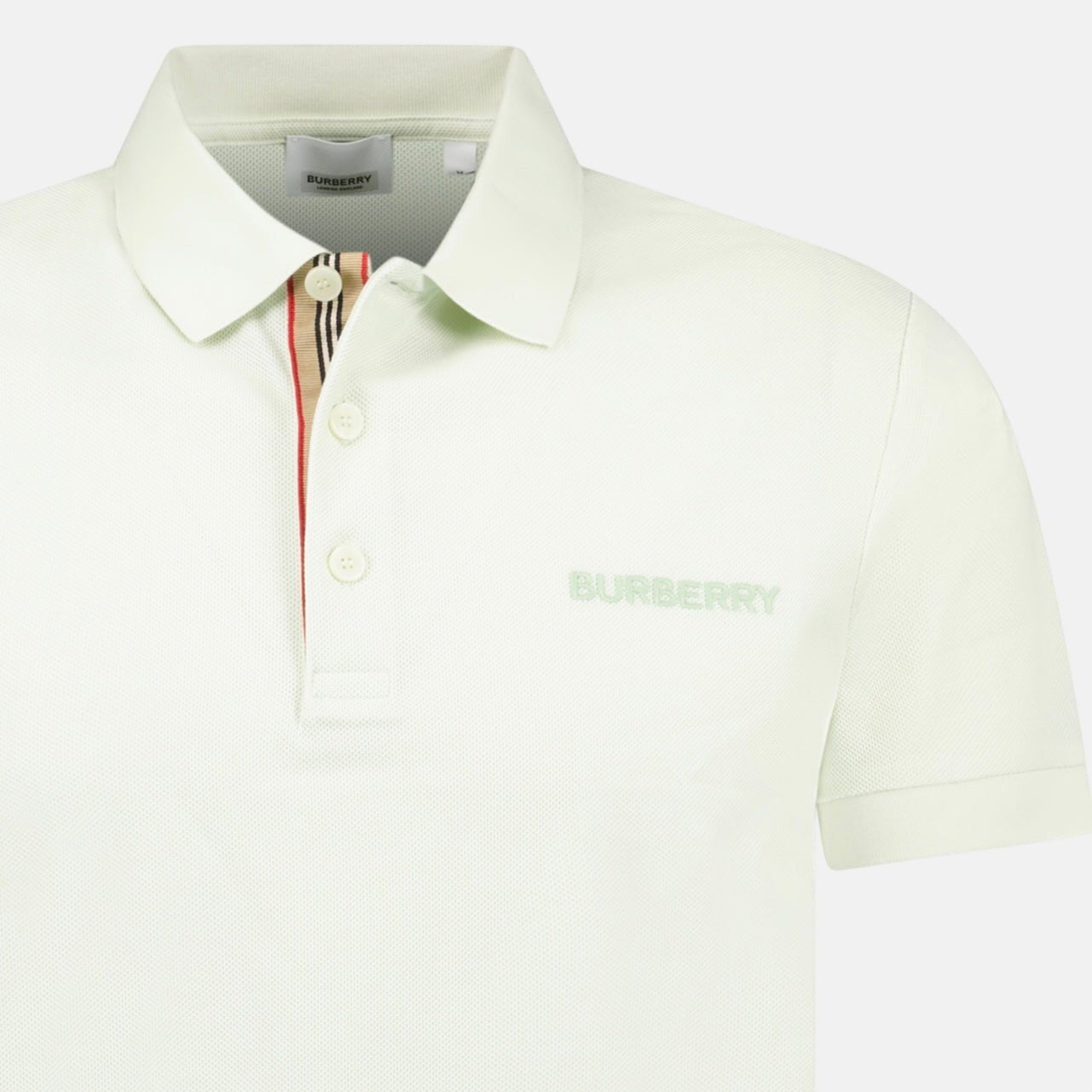 Burberry 'Hartford' Signature Colour Placket Polo Shirt Pistachio | Studio DOS