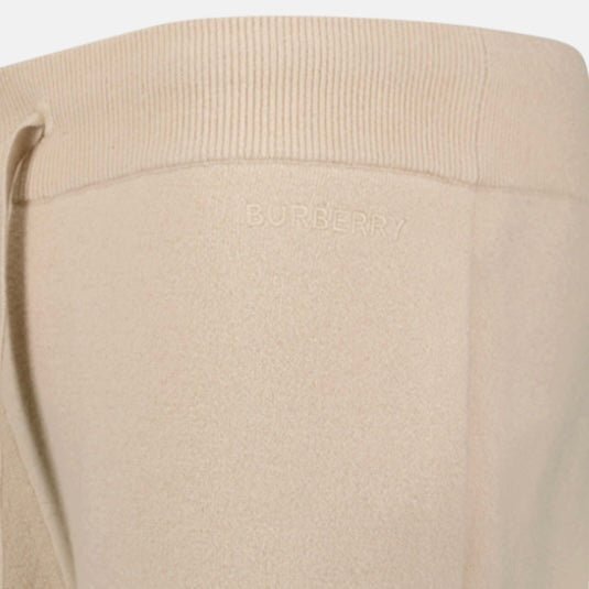 Burberry 'Hunton' Knitted Cuffed Cashmere Sweatpants Soft Fawn Beige | Studio DOS