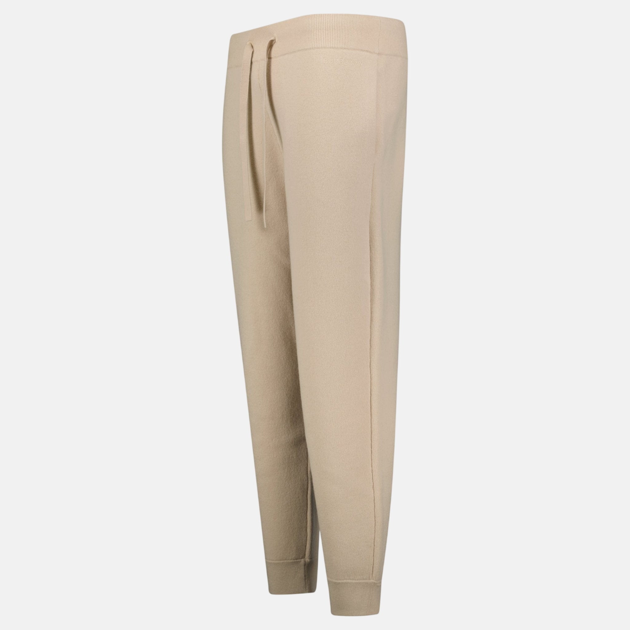 Burberry 'Hunton' Knitted Cuffed Cashmere Sweatpants Soft Fawn Beige | Studio DOS