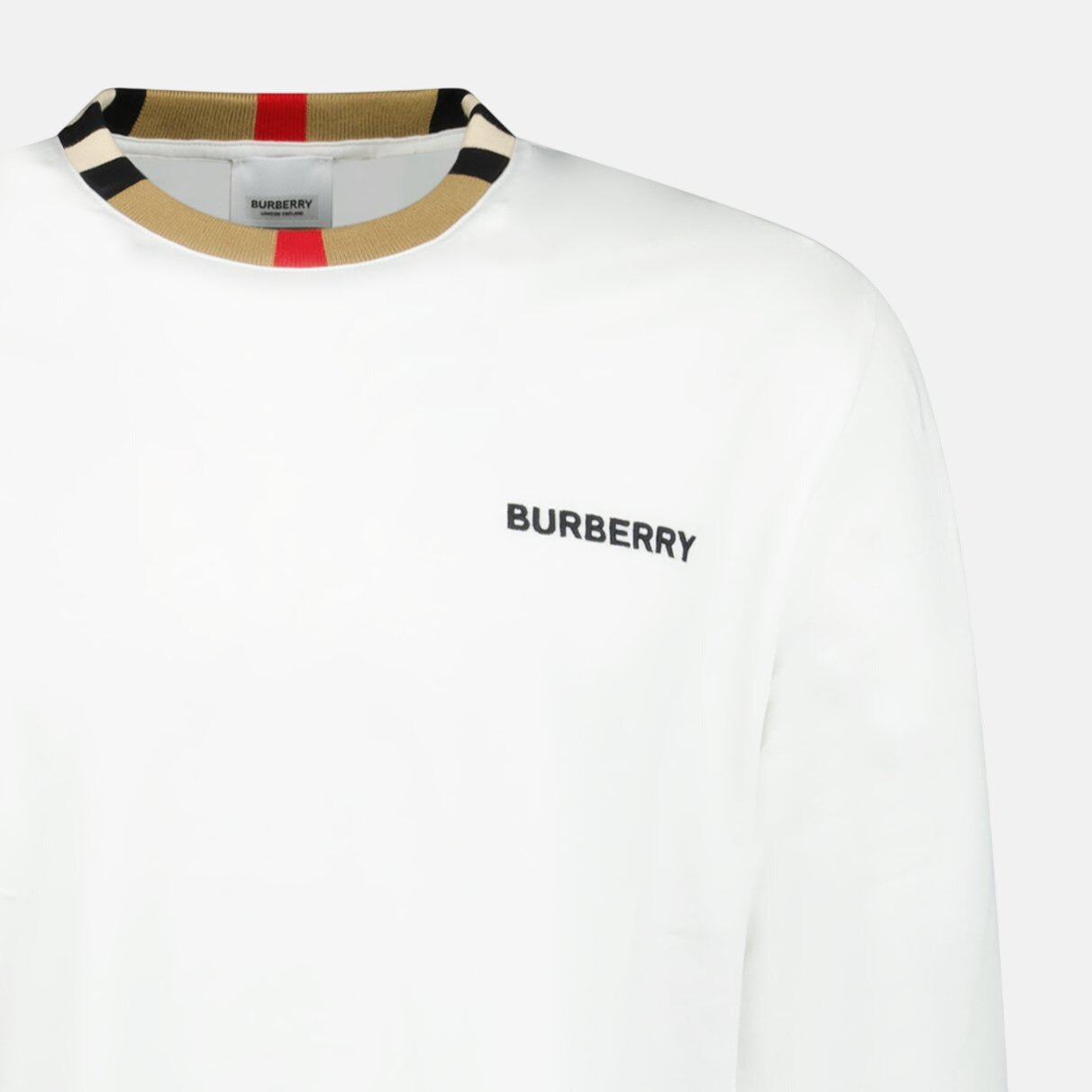 Burberry 'Jayson' Check Long Sleeve T-Shirt White | Studio DOS