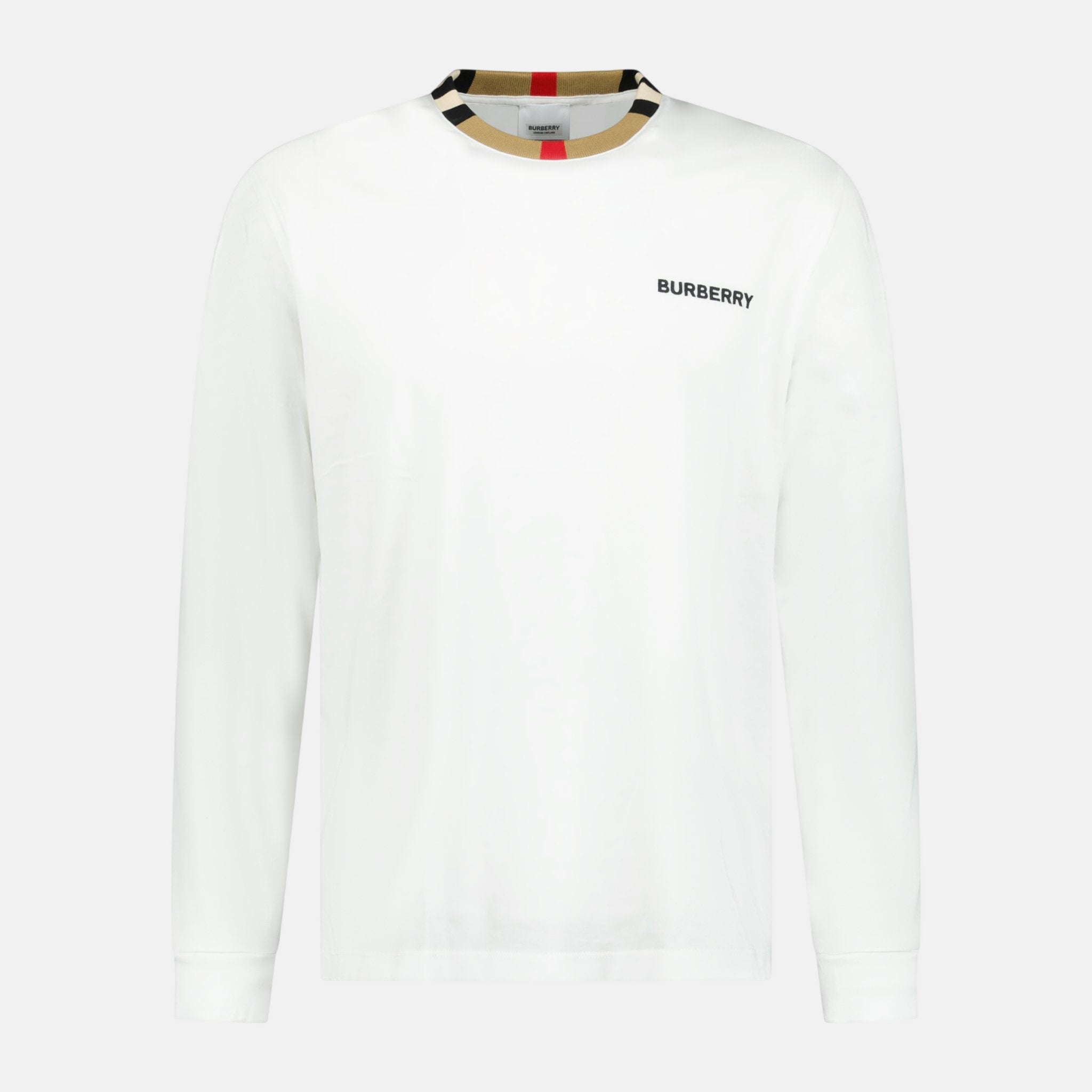 Burberry 'Jayson' Check Long Sleeve T-Shirt White | Studio DOS