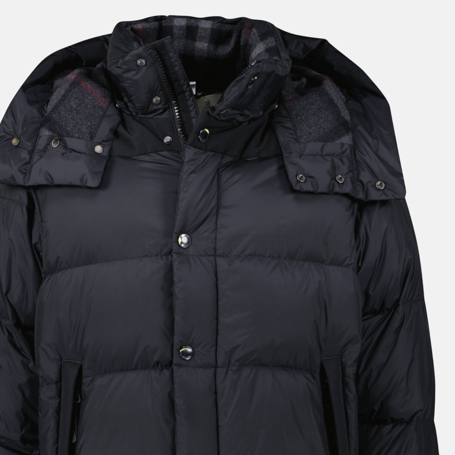 Burberry 'Leeds' Detachable Sleeve Hooded Down Jacket Black | Studio DOS