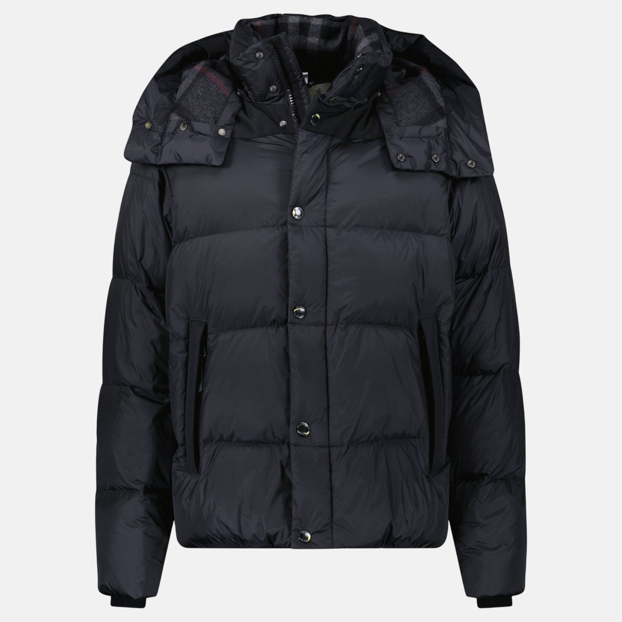 Burberry 'Leeds' Detachable Sleeve Hooded Down Jacket Black | Studio DOS