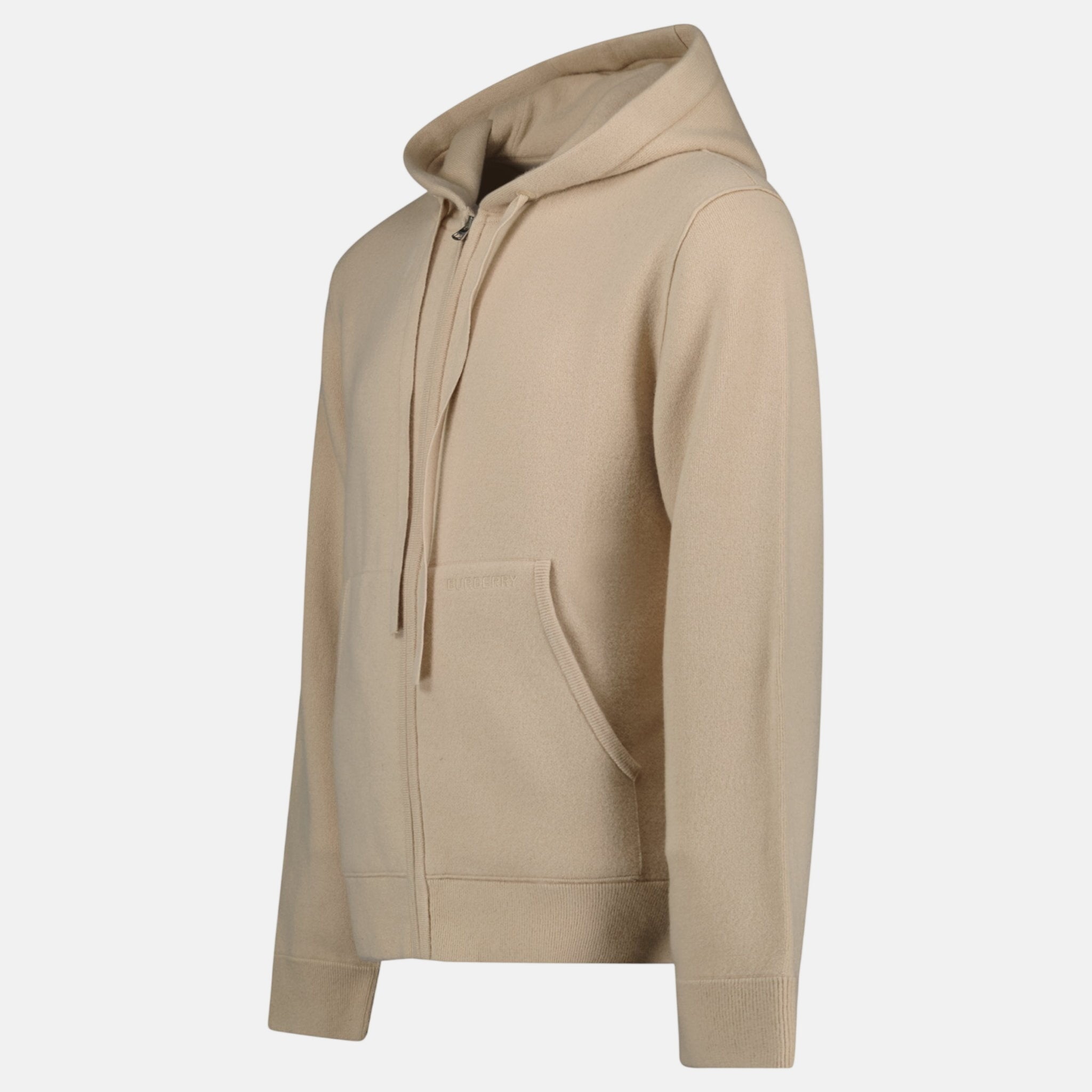 Burberry 'Lindley' Knitted Cashmere Zip Hoodie Soft Fawn Beige | Studio DOS