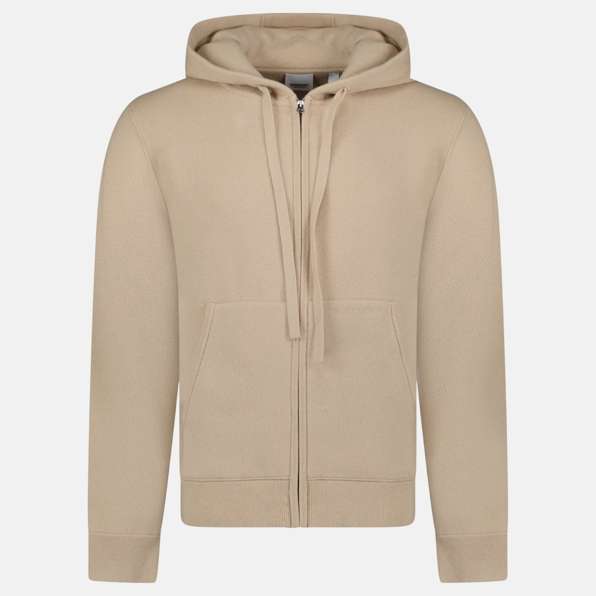 Burberry 'Lindley' Knitted Cashmere Zip Hoodie Soft Fawn Beige | Studio DOS