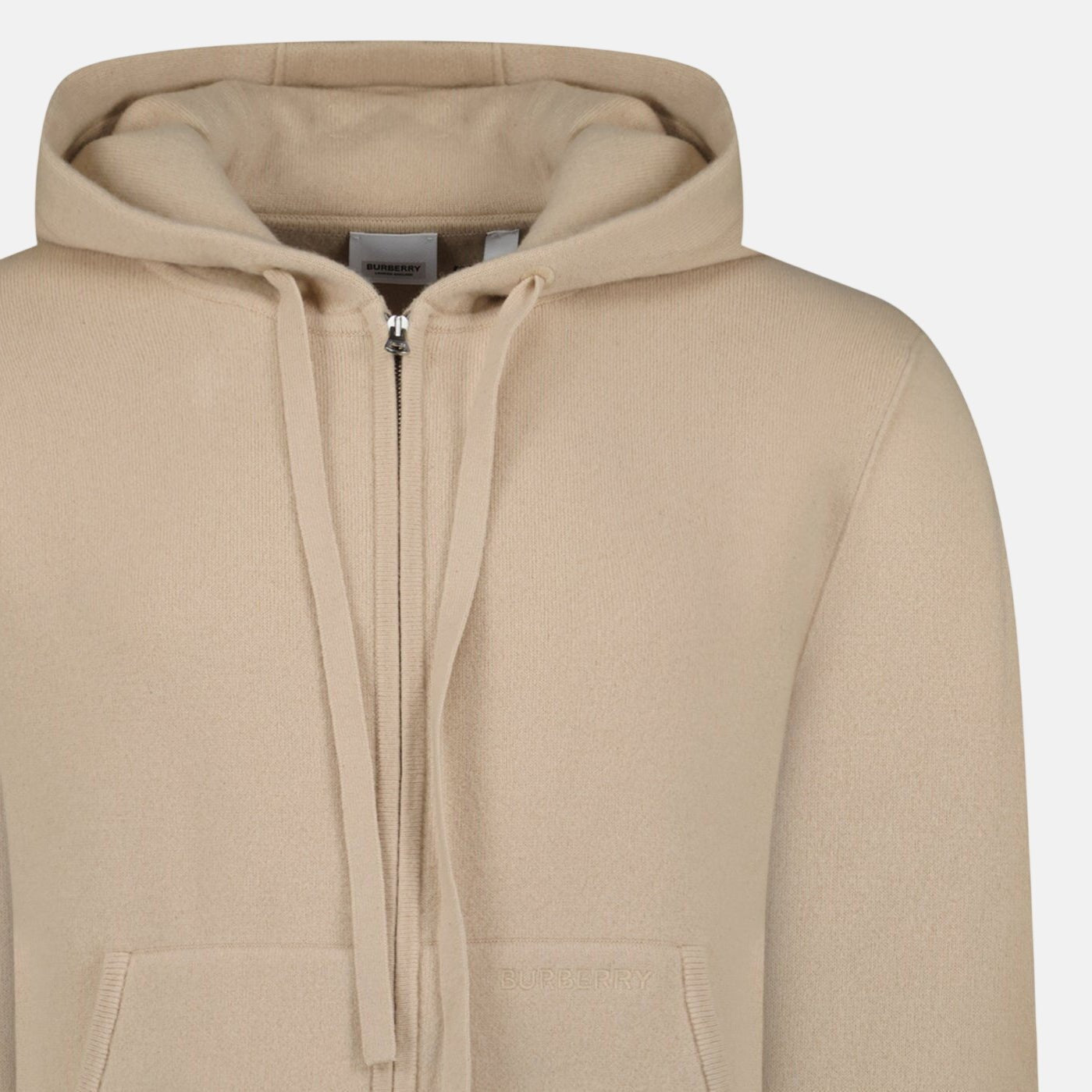 Burberry 'Lindley' Knitted Cashmere Zip Hoodie Soft Fawn Beige | Studio DOS