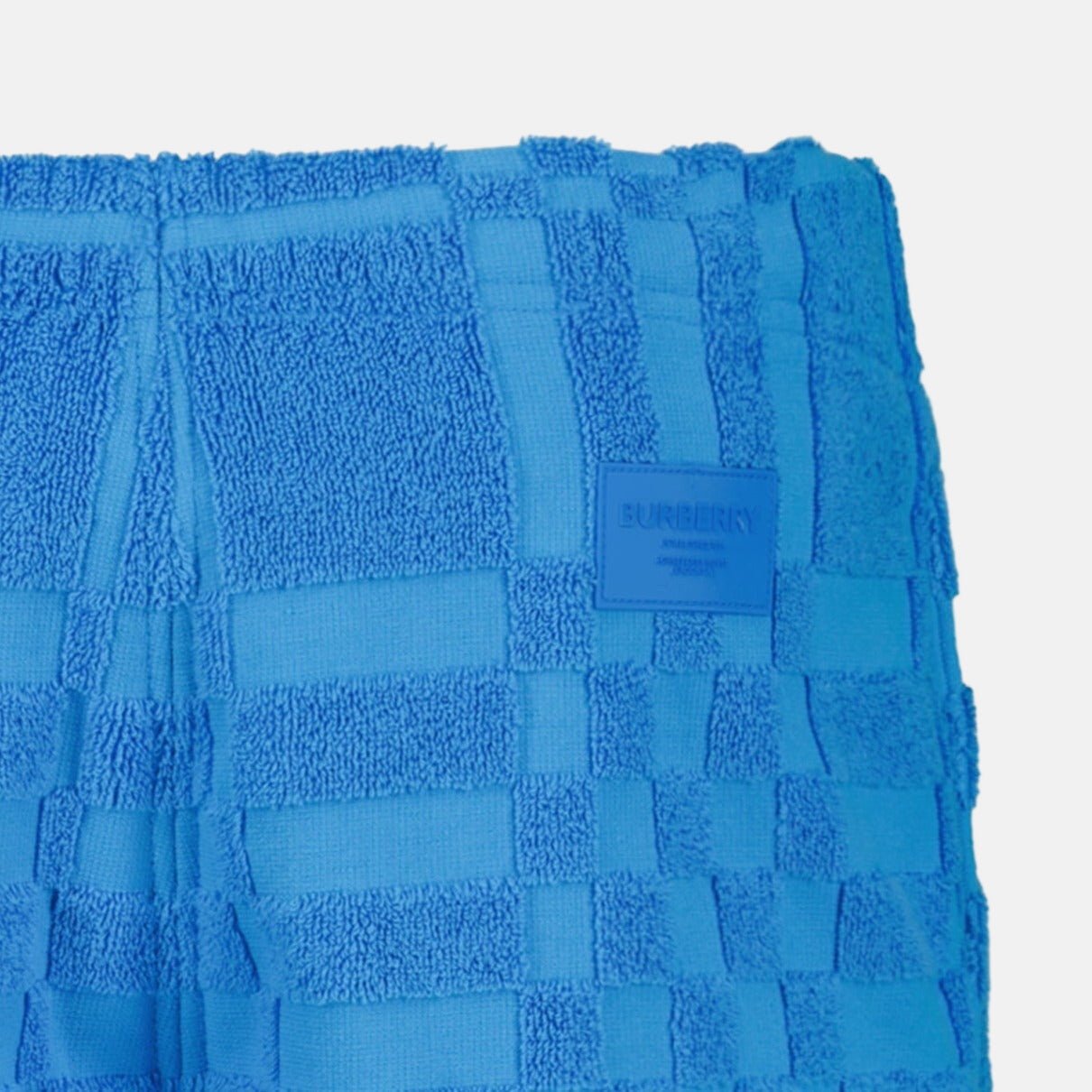 Burberry 'Morden' Check Knit Cotton Terry Shorts Blue | Studio DOS
