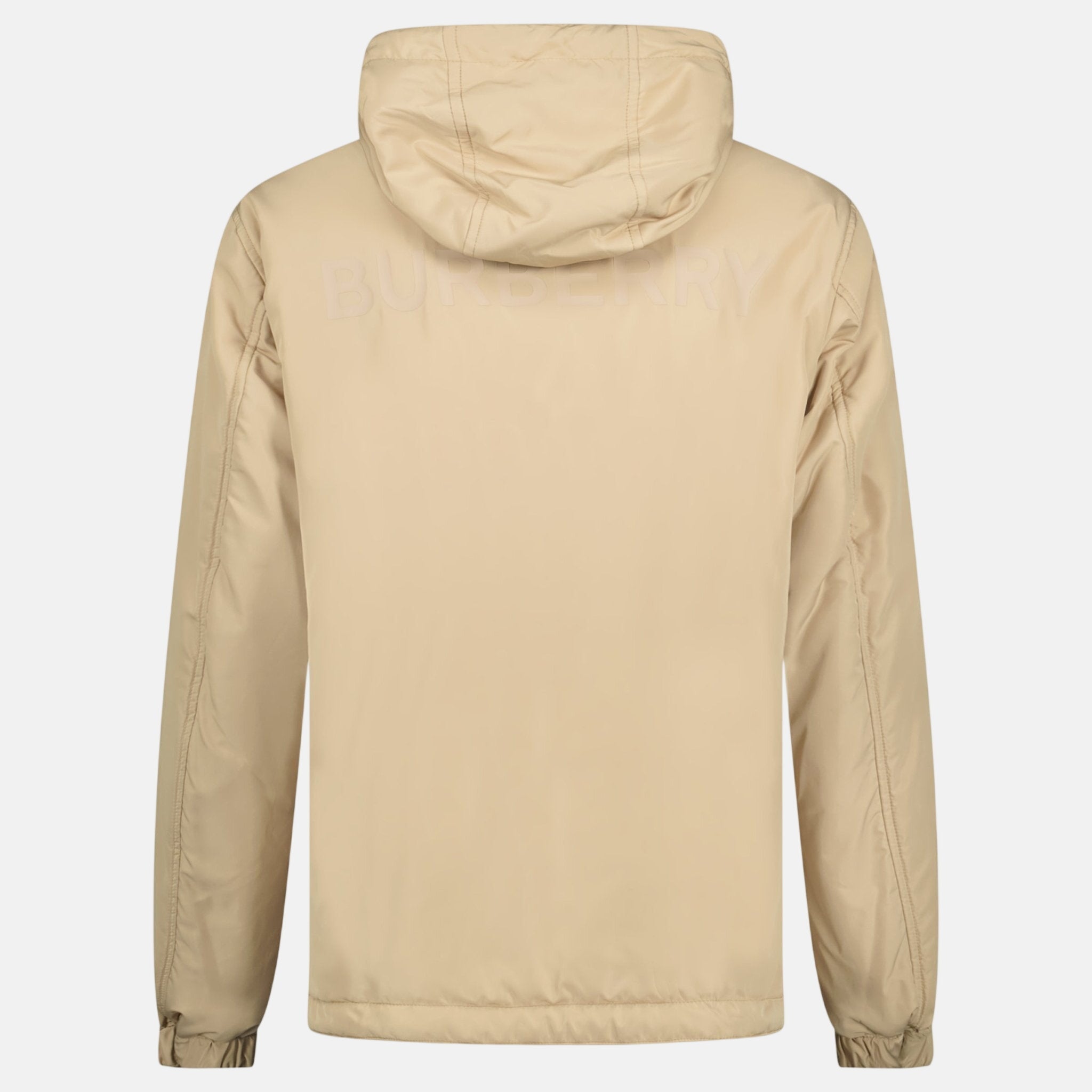 Burberry 'Stanford' Reversible Check Rear Logo Hooded Padded Jacket Beige | Studio DOS