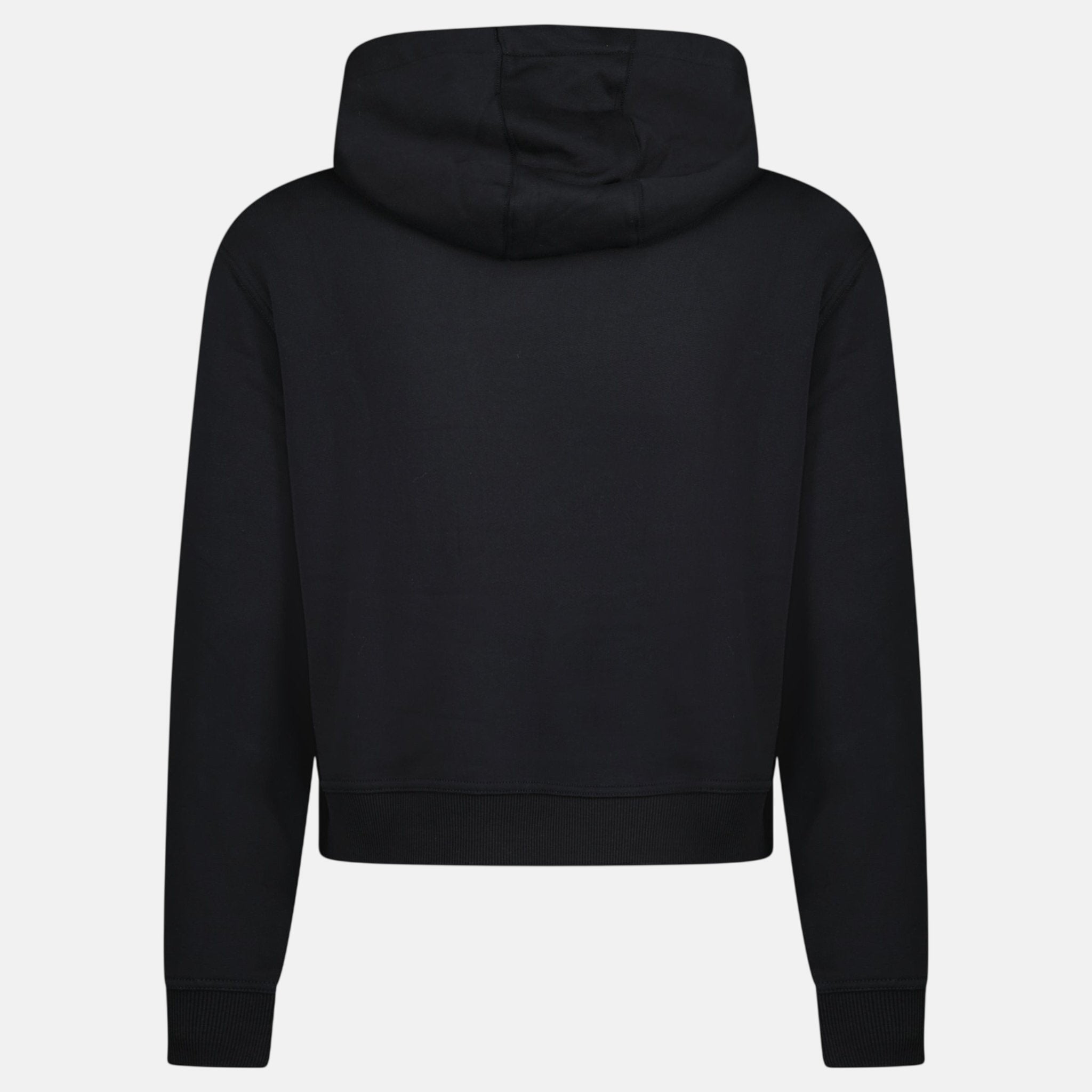 Burberry 'Talley' Embroidery Logo Check Hooded Sweatshirt Black | Studio DOS