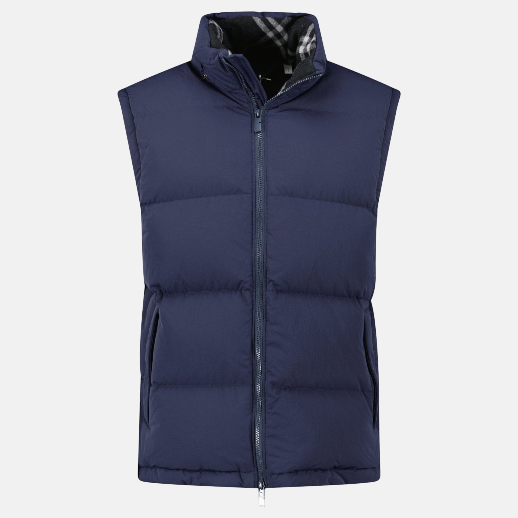 Burberry Technical Nylon Puffer Coat Gilet Navy | Studio DOS