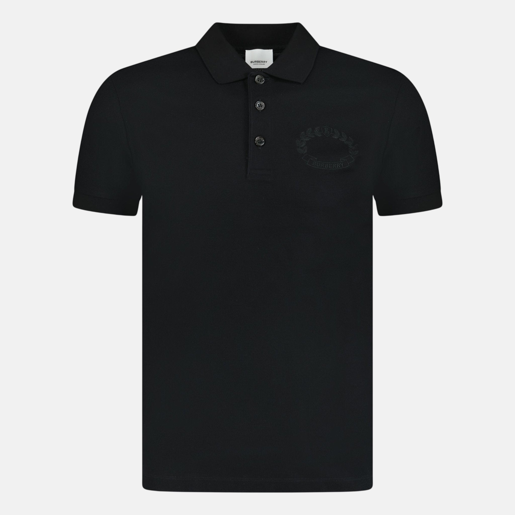 Burberry 'Walworth' Crest Polo Shirt Black | Studio DOS