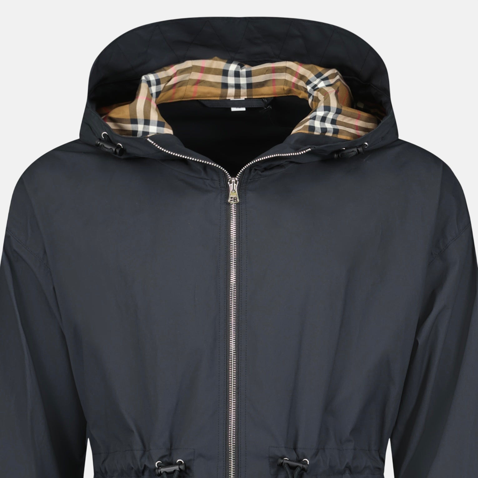 Burberry Womens 'Birley' Check Hooded Rain Jacket Black | Studio DOS