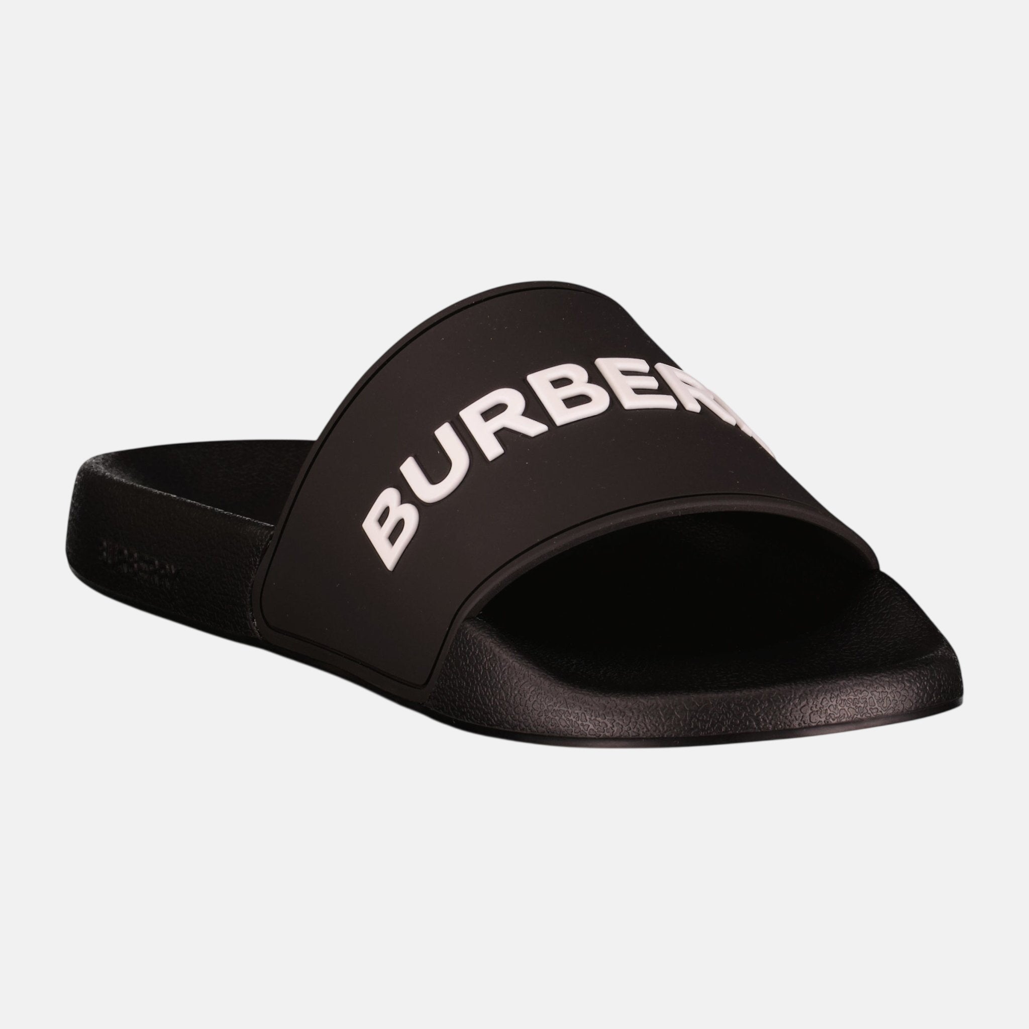 Burberry Womens Logo Tech Furley Sliders Black | Studio DOS