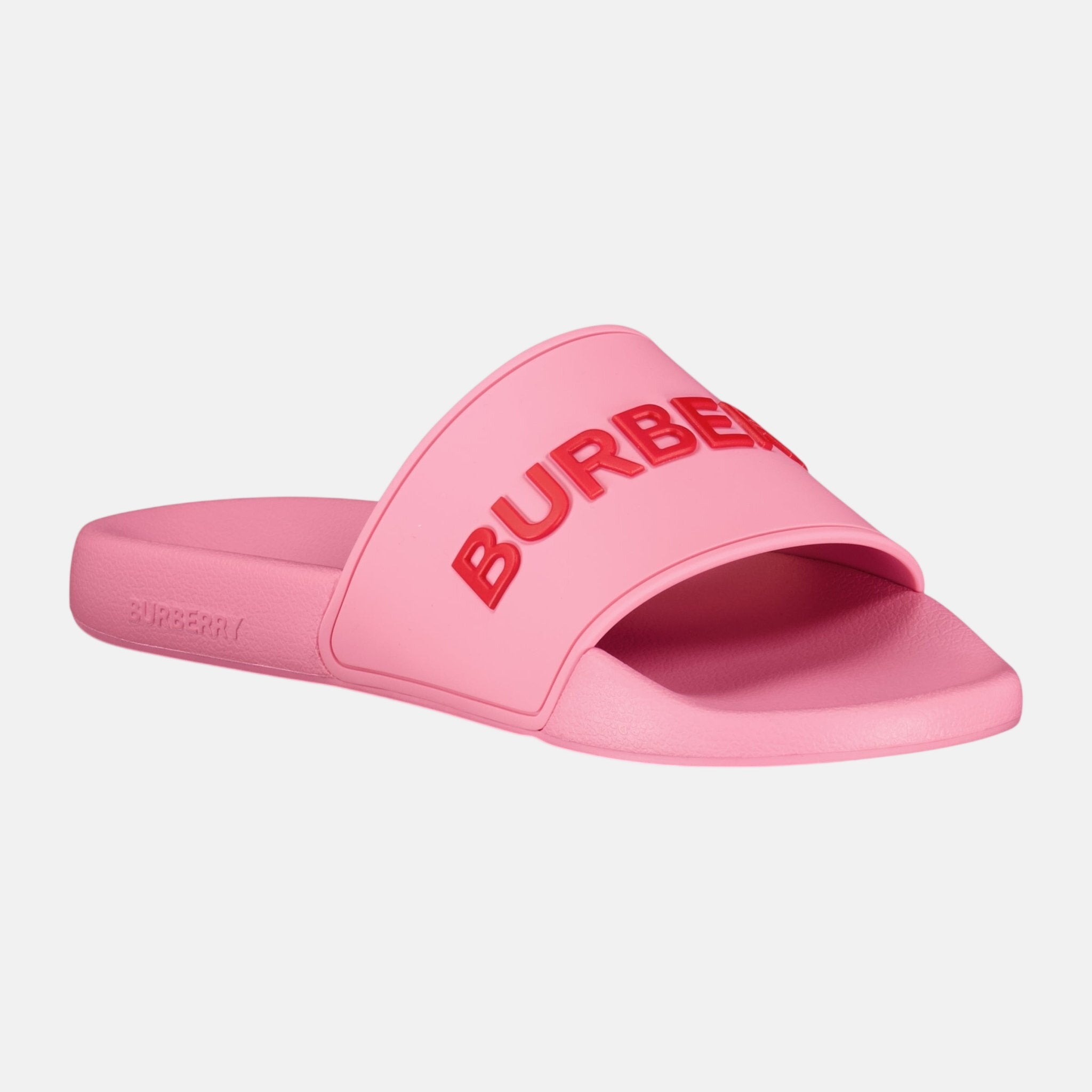 Burberry Womens Logo Tech Furley Sliders Bubblegum Pink | Studio DOS