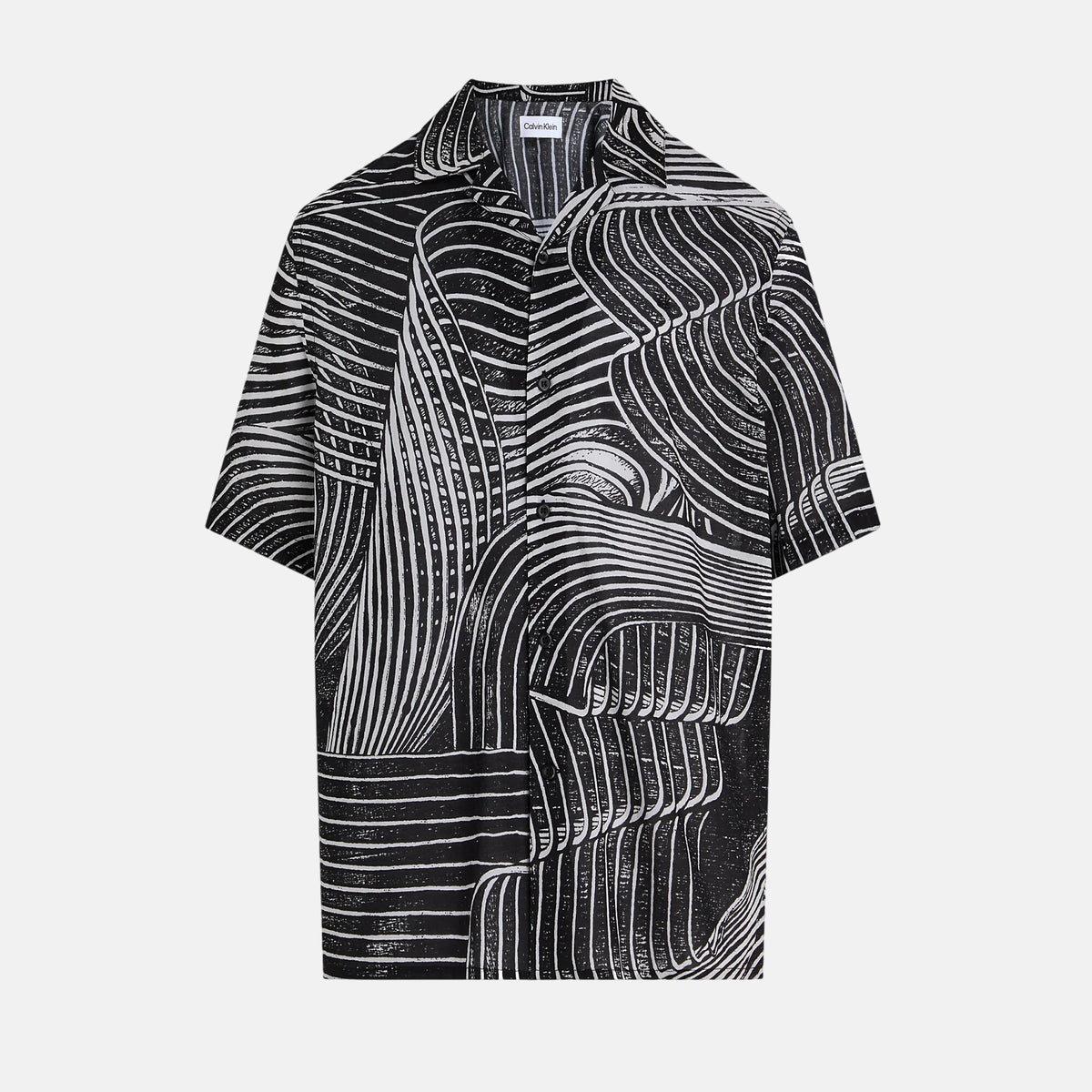 Calvin Klein Mens All Over Printed Beach Shirt Palm Leaves AOP | Studio DOS