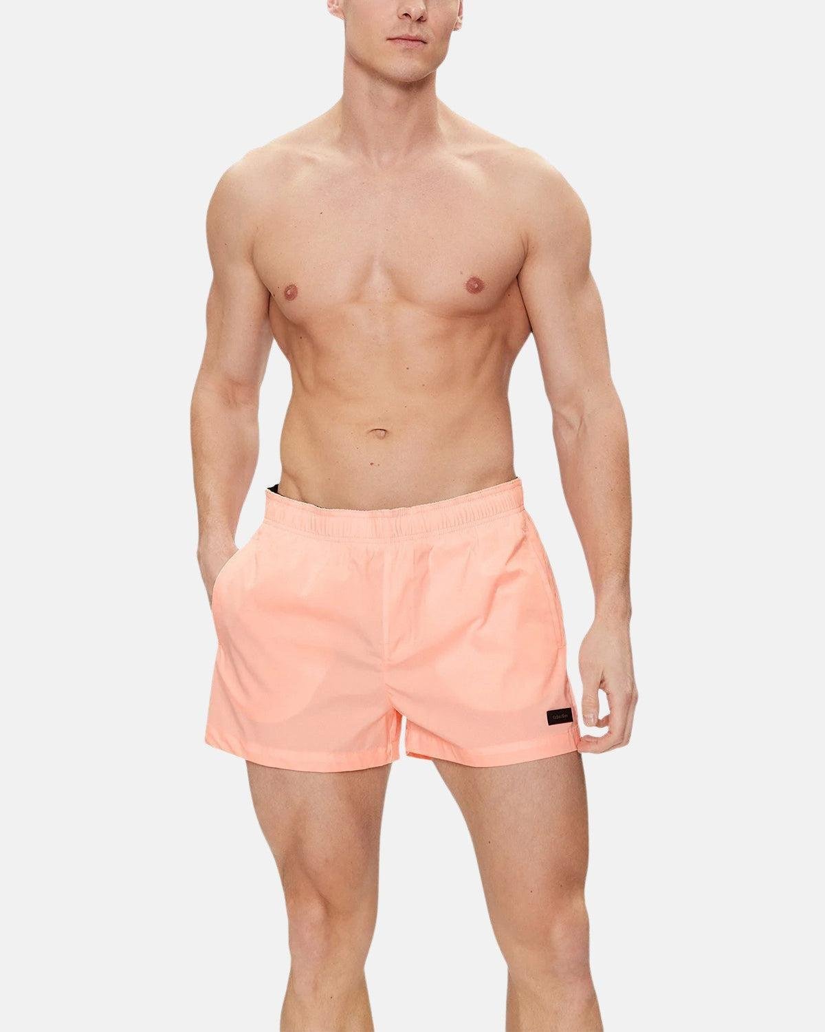 CALVIN KLEIN TAG LOGO SWIM SHORTS PINK | Studio DOS