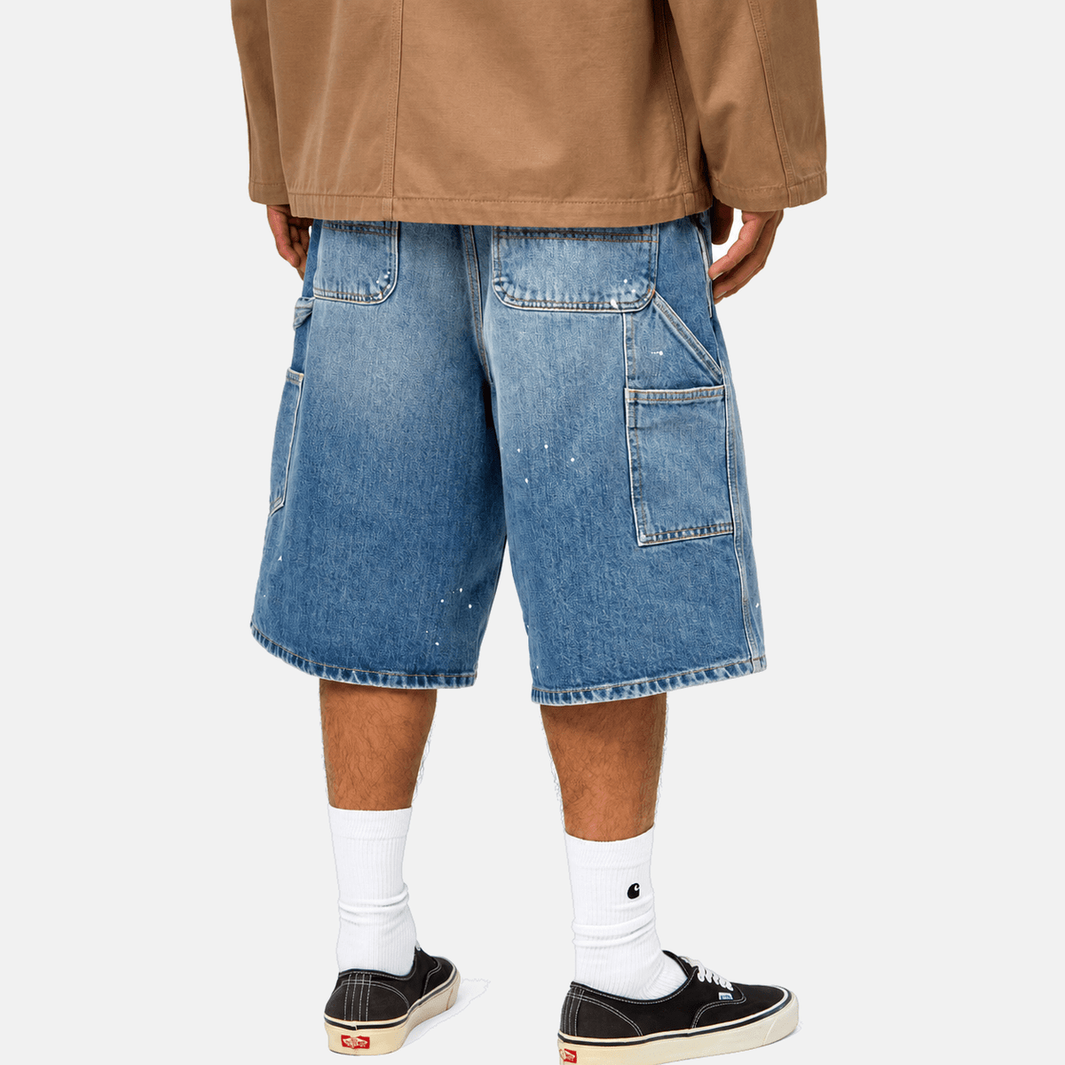 Carhartt WIP Denim OG Single Knee Short Blue Destroy Wash Splatter | Studio DOS