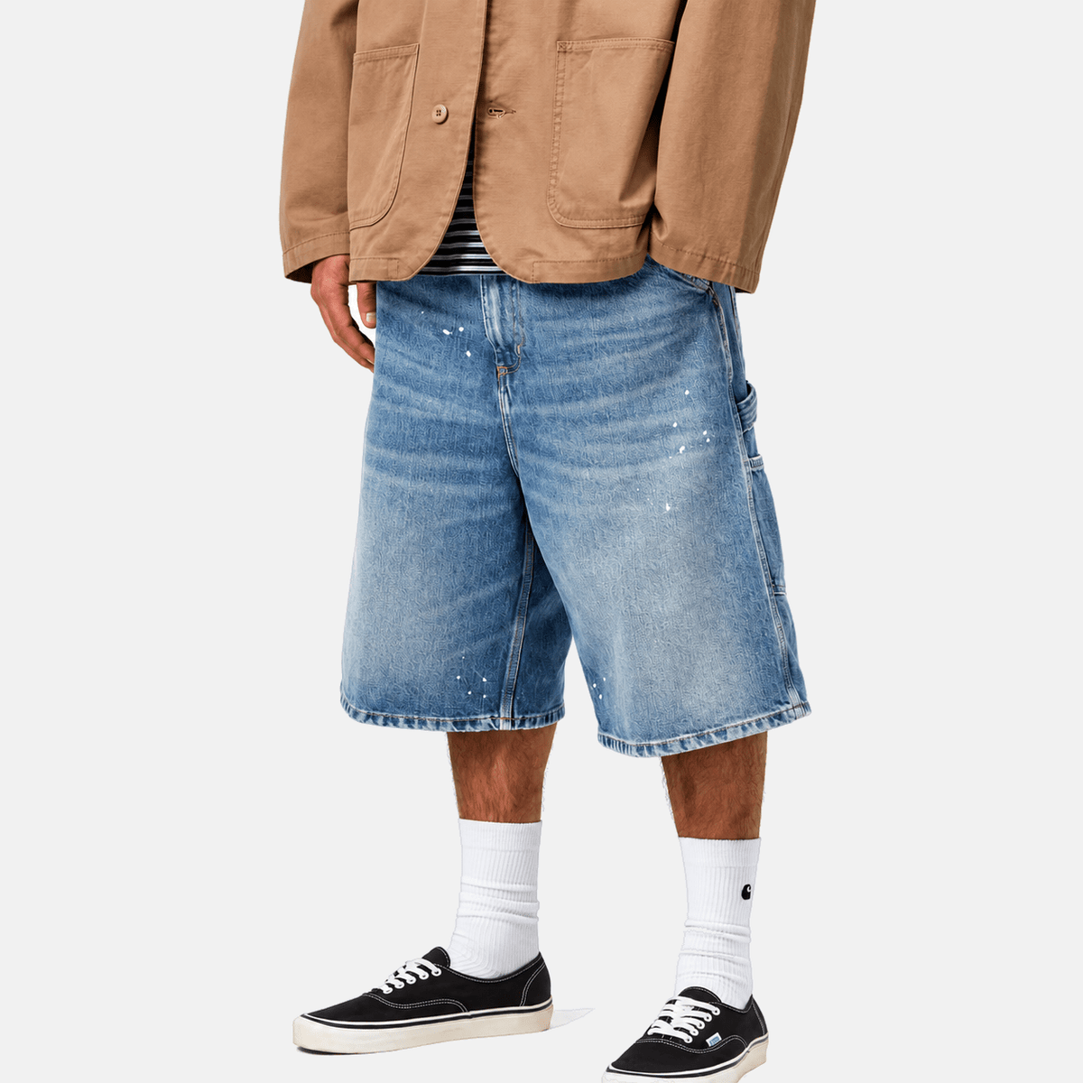 Carhartt WIP Denim OG Single Knee Short Blue Destroy Wash Splatter | Studio DOS