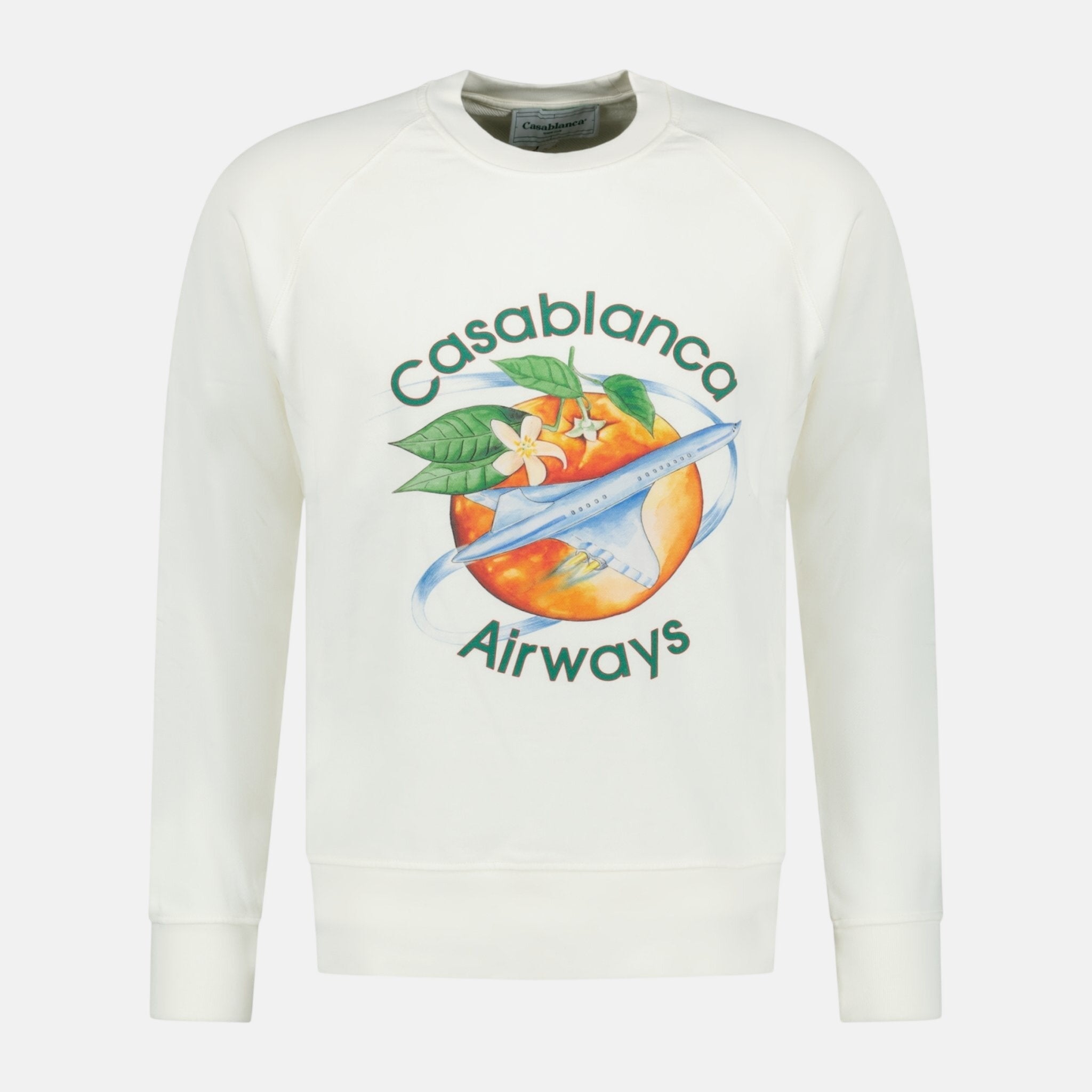 Casablanca Orbite Autour De L'Orange Raglan Sweatshirt White | Studio DOS
