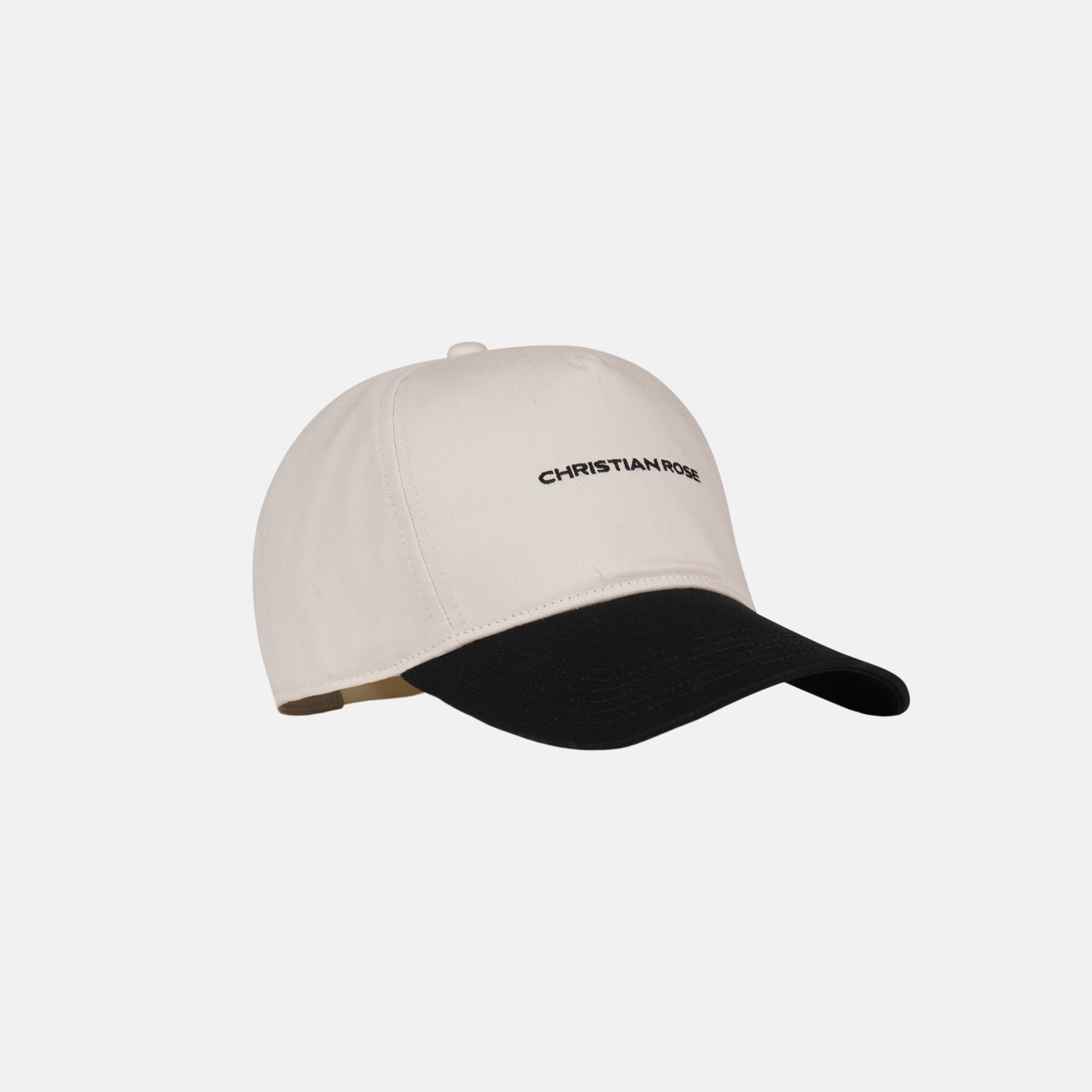 Christian Rose Contrast Unstructured Trucker Cap White Black | Studio DOS