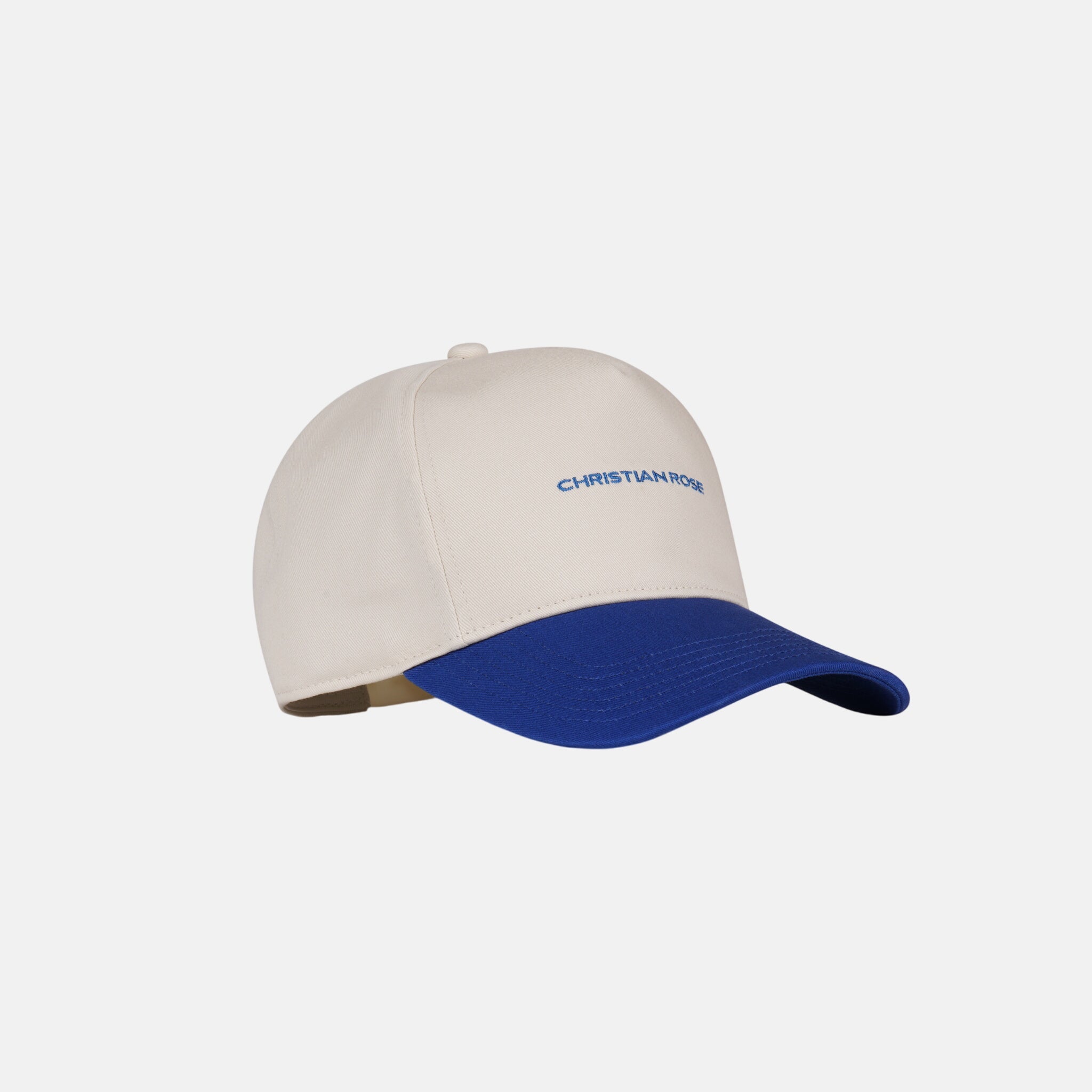 Christian Rose Contrast Unstructured Trucker Cap White Blue | Studio DOS