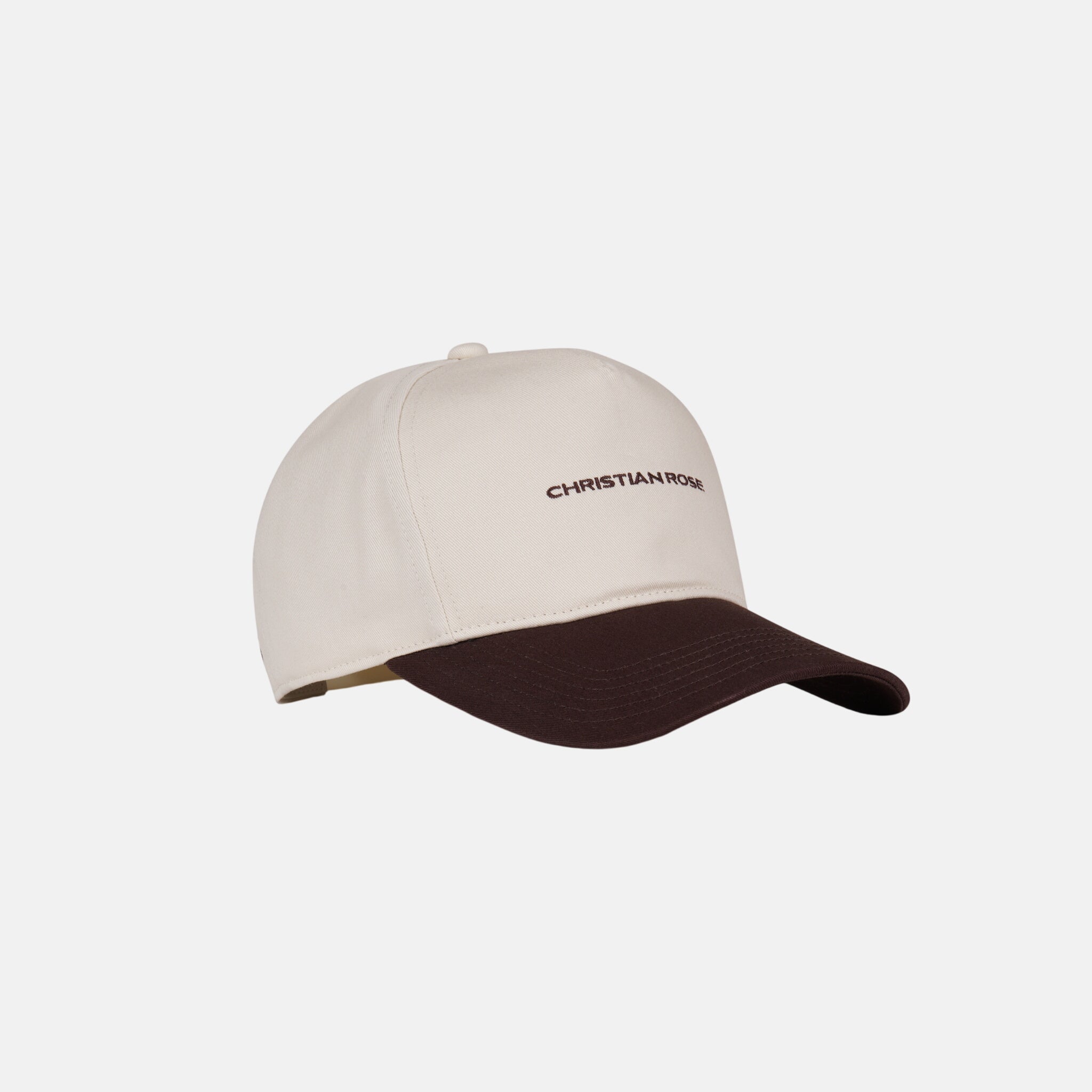 Christian Rose Contrast Unstructured Trucker Cap White Brown | Studio DOS