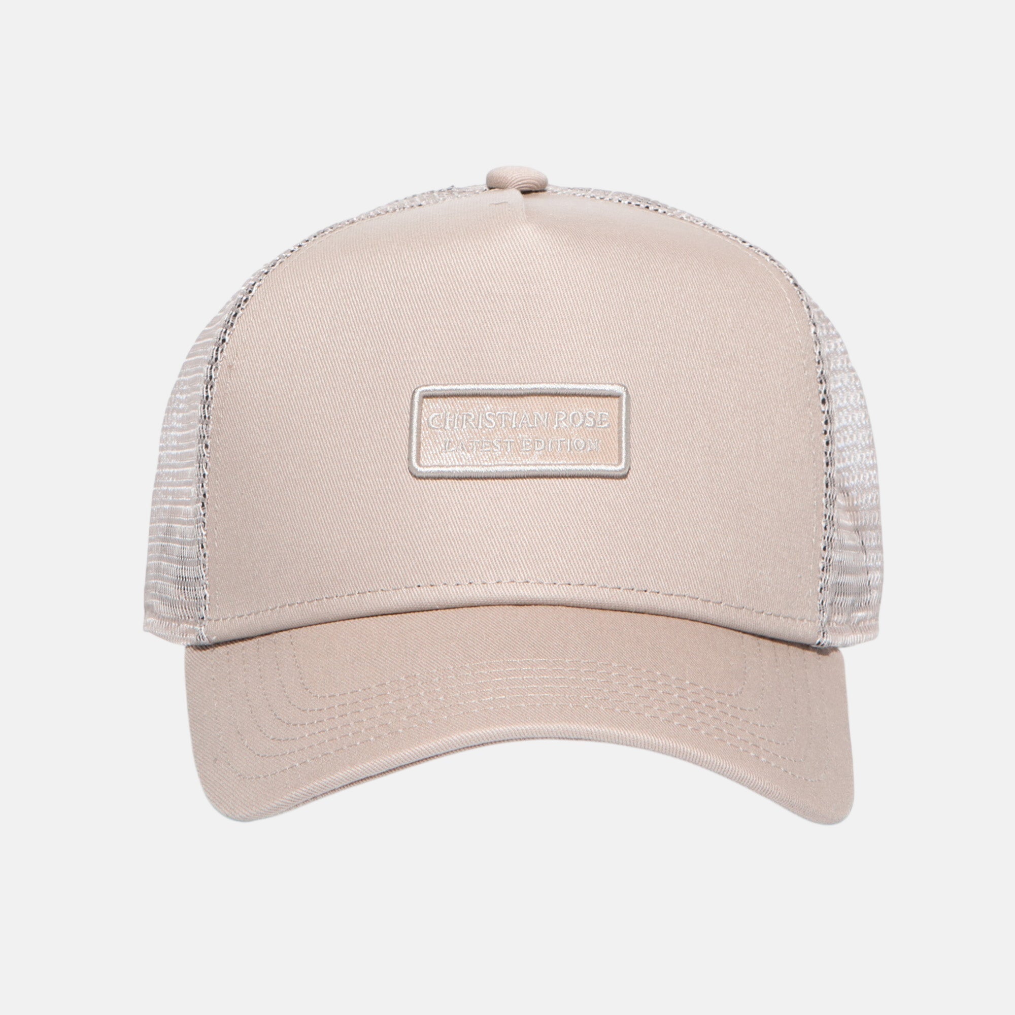 Christian Rose Small Plate Trucker Cap White | Studio DOS
