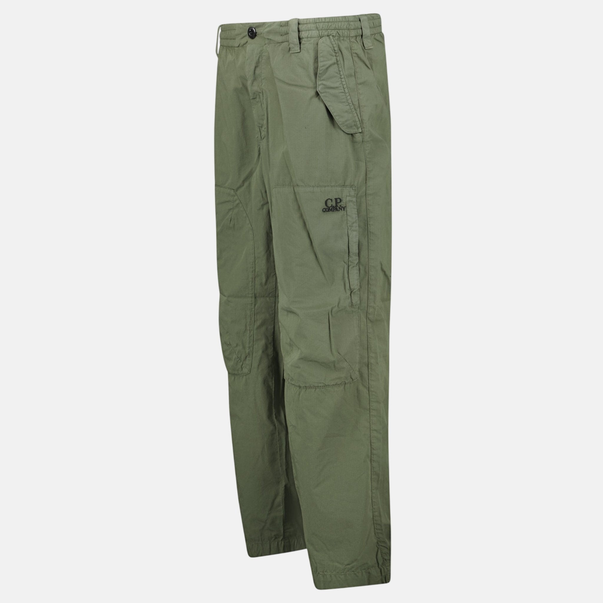 CP Company Cotton Rip Stop Loose Cargo Pants Thyme | Studio DOS