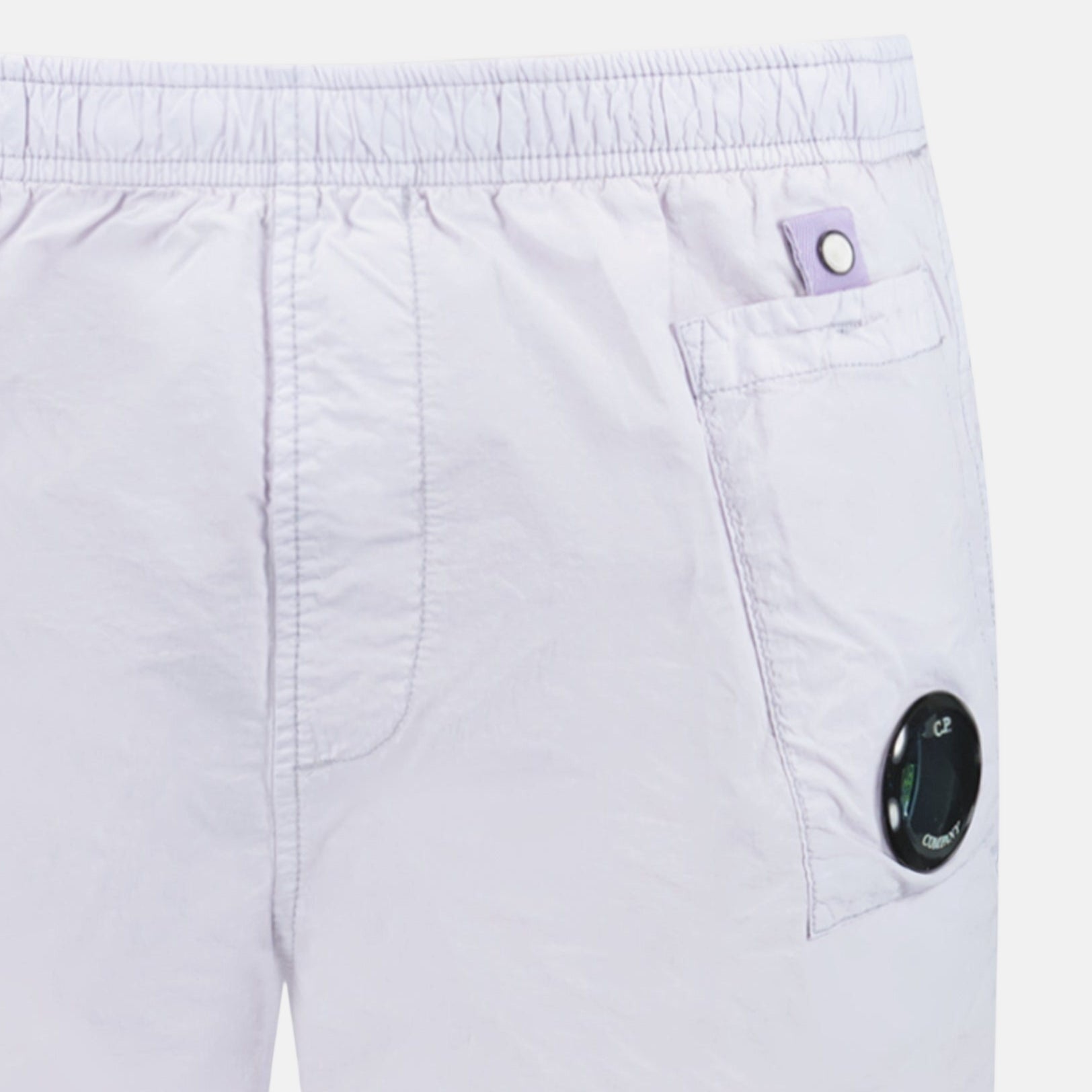 CP Company Flatt Nylon Lens - Detail Swim Shorts Lilac | Studio DOS