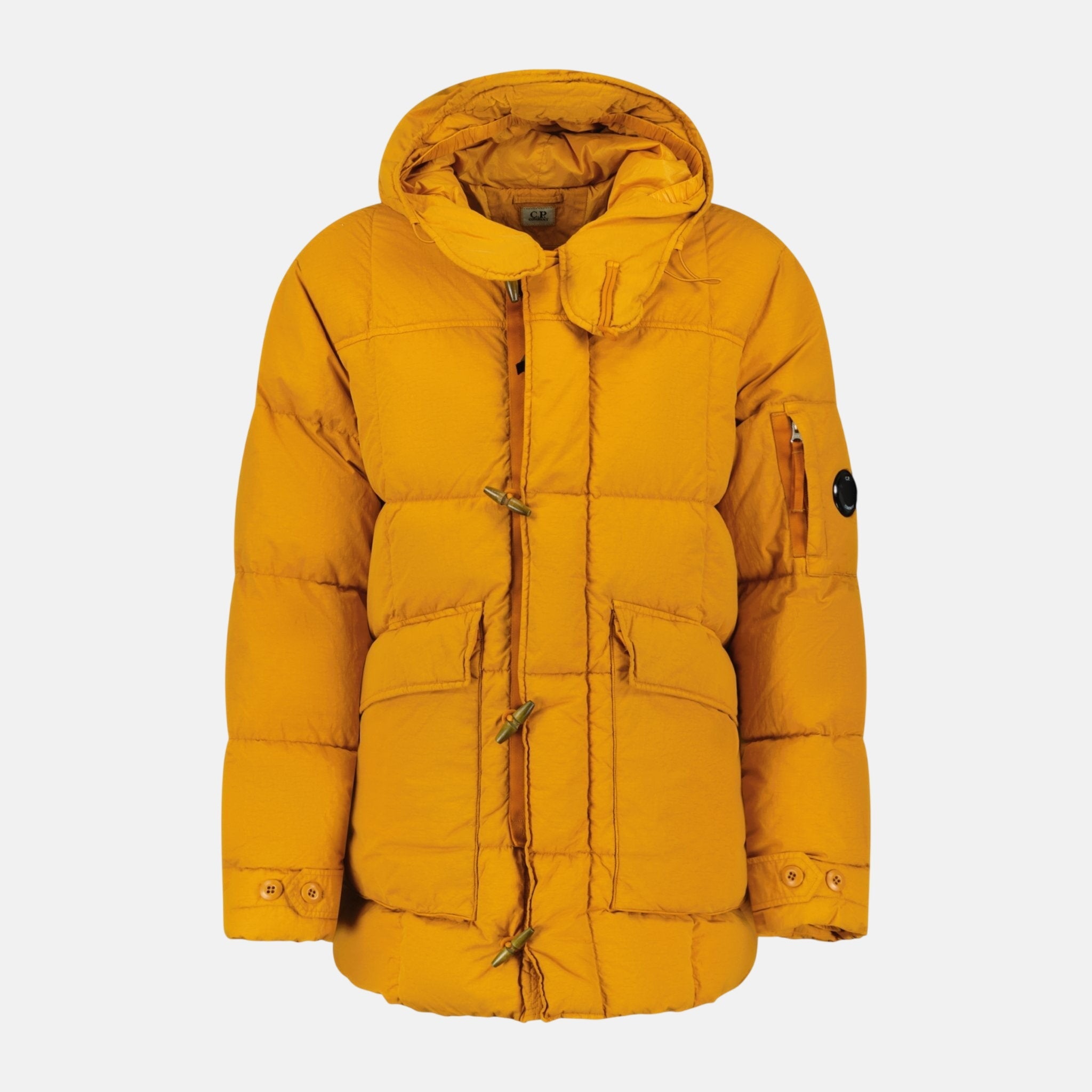 CP Company Flatt Nylon Padded Lens Shell Jacket Orange | Studio DOS