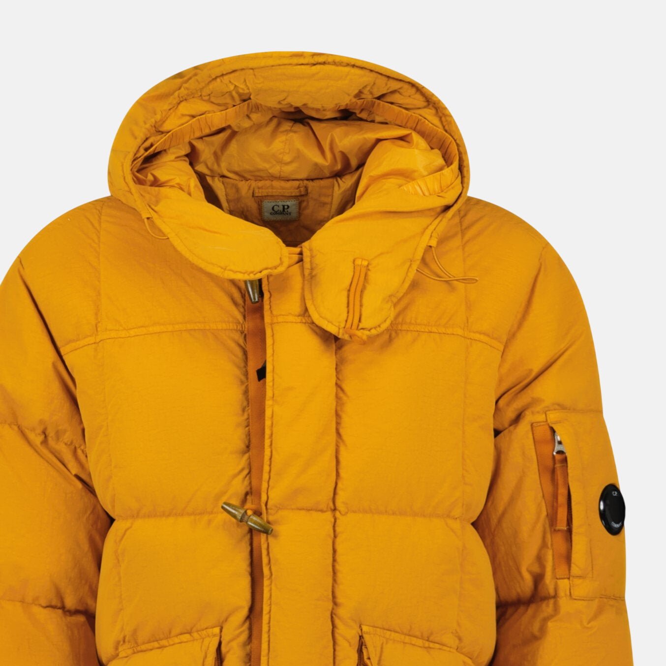 CP Company Flatt Nylon Padded Lens Shell Jacket Orange | Studio DOS