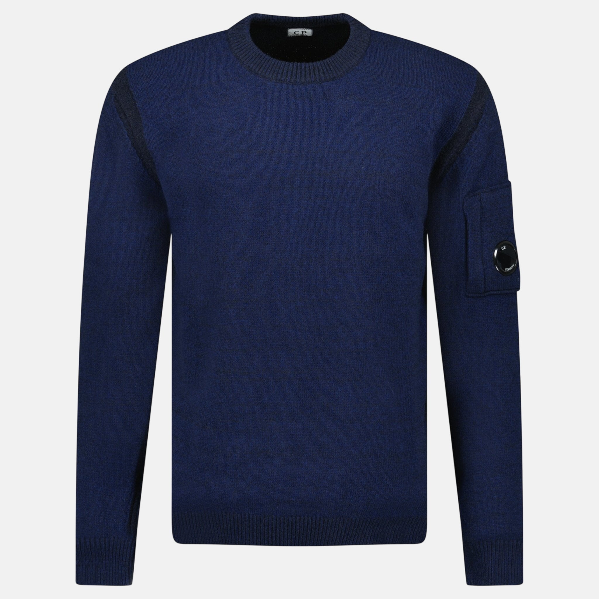 CP Company Fleece Knit Crewneck Vanisé Lens Knit Jumper Estate