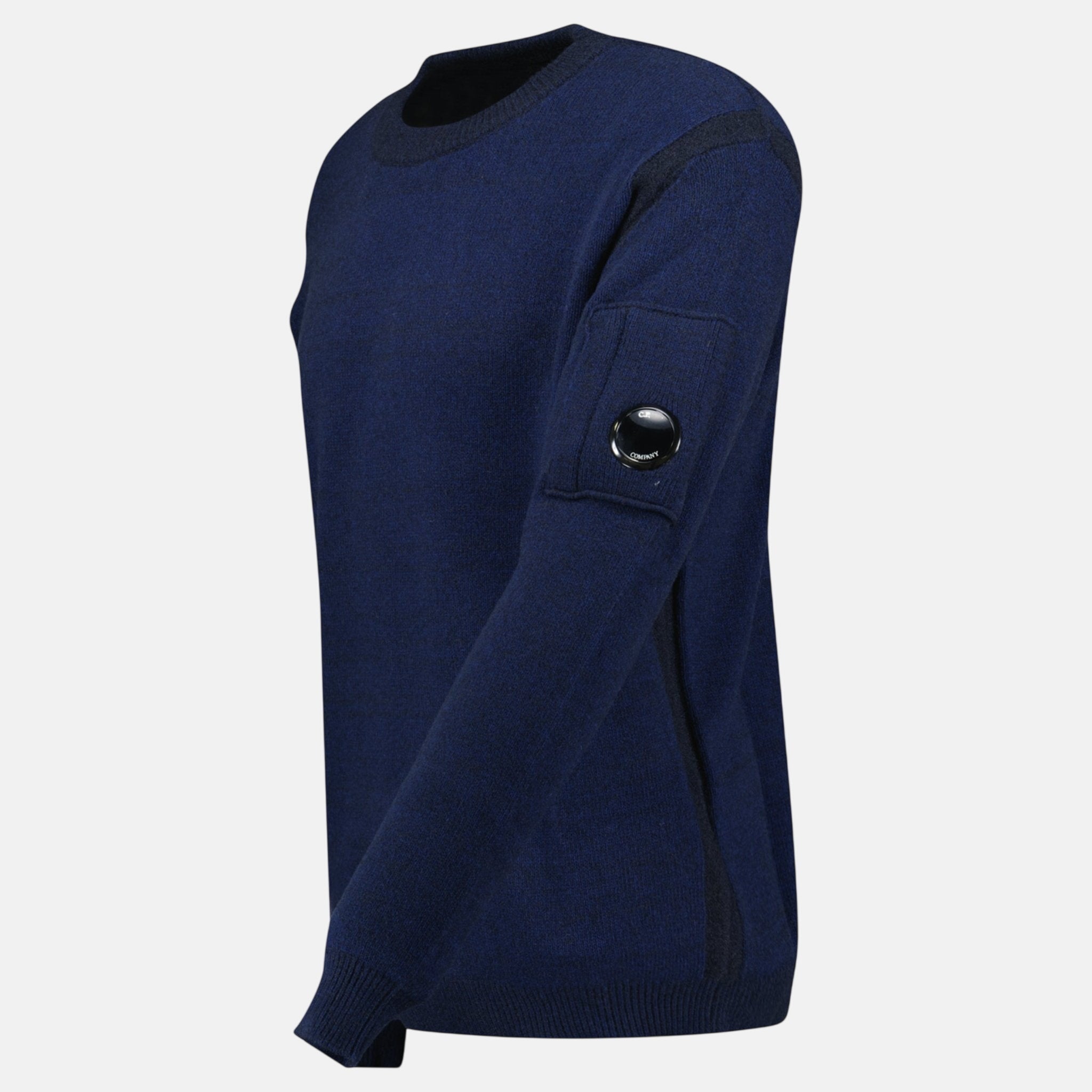 CP Company Fleece Knit Crewneck Vanisé Lens Knit Jumper Estate